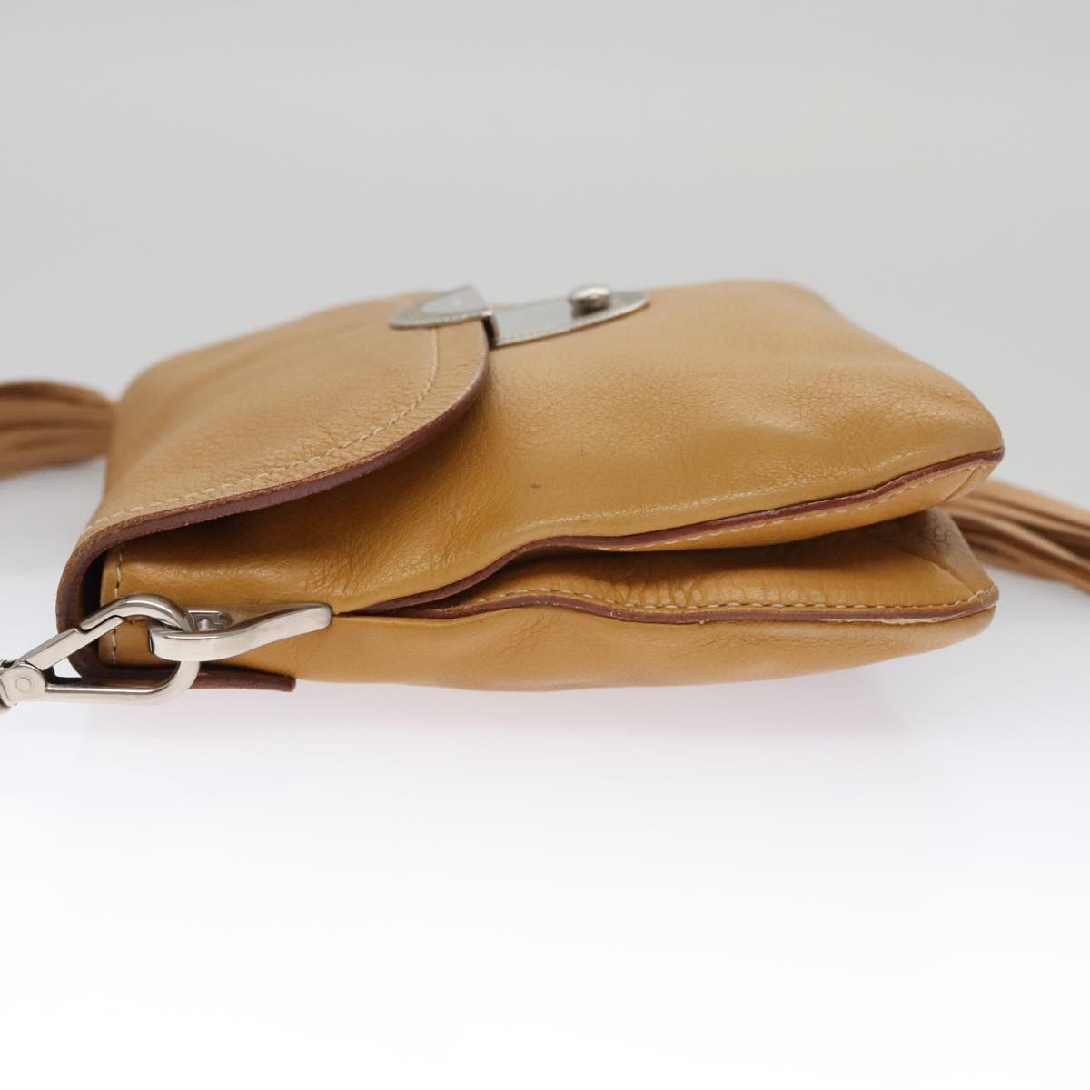 Prada Saffiano Camel Leather Shoulder Bag (Pre-Owned)