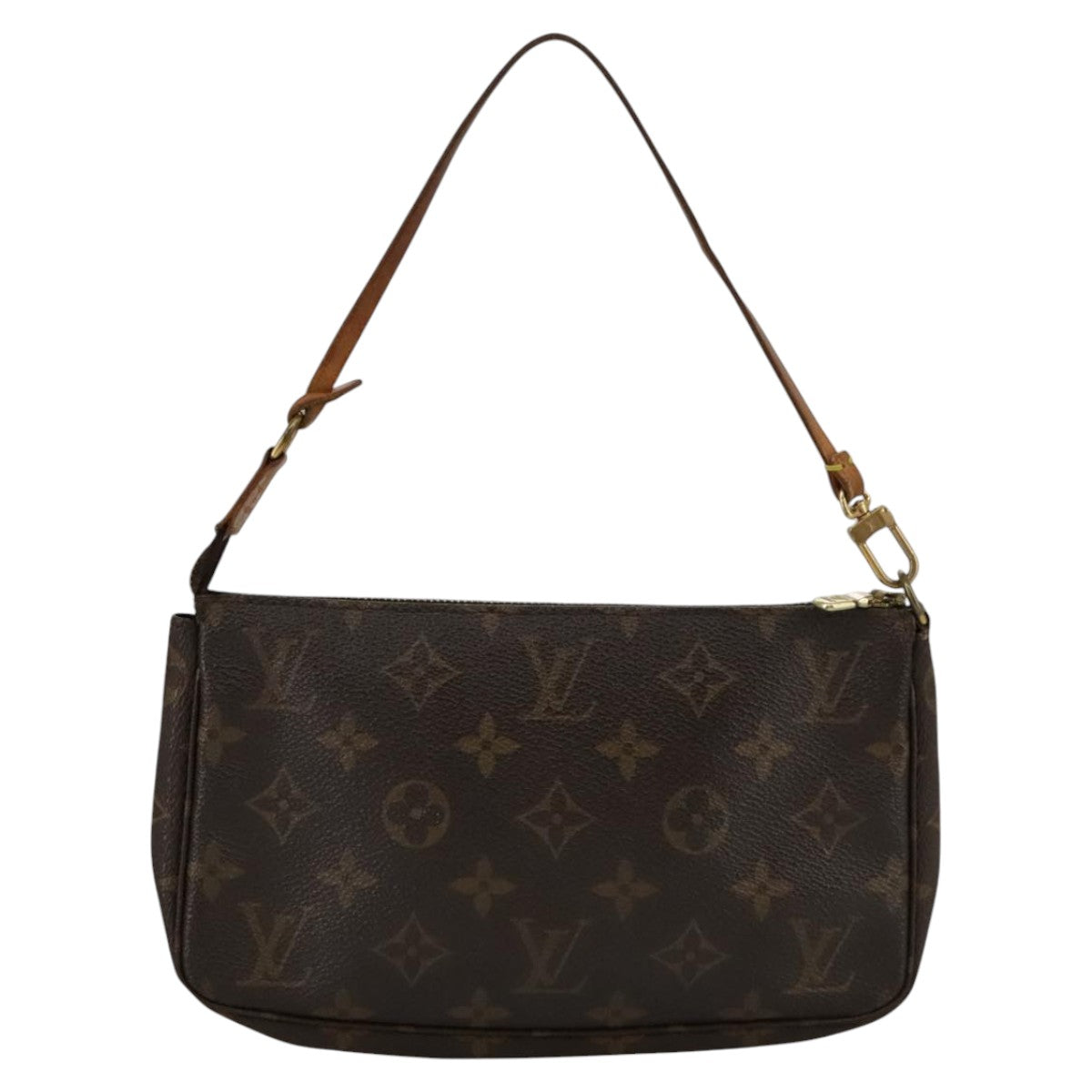 Louis Vuitton Pochette Accessoire Brown Canvas Clutch Bag (Pre-Owned)