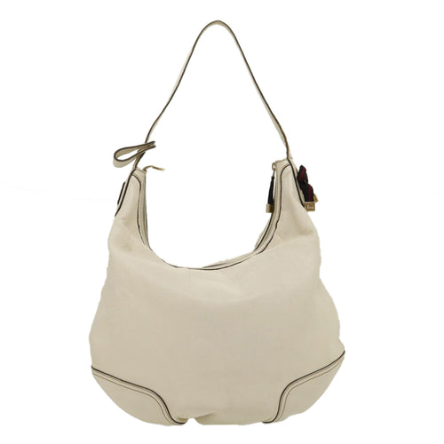 Gucci Hobo White Leather Shoulder Bag (Pre-Owned)