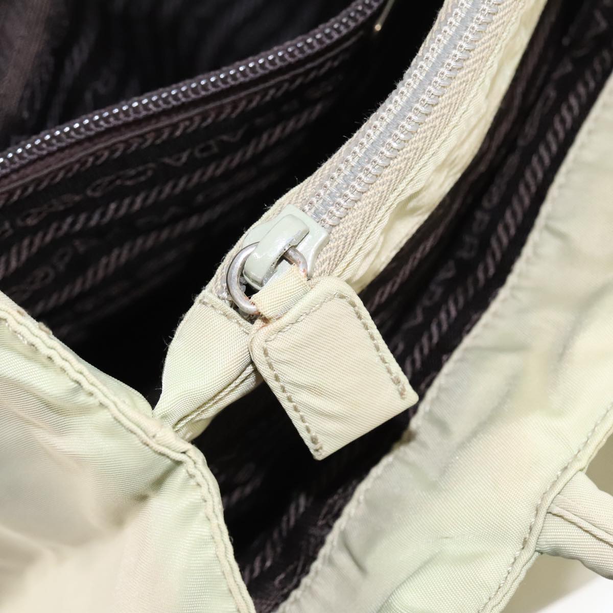 Prada Re-Nylon Beige Synthetic Tote Bag (Pre-Owned)