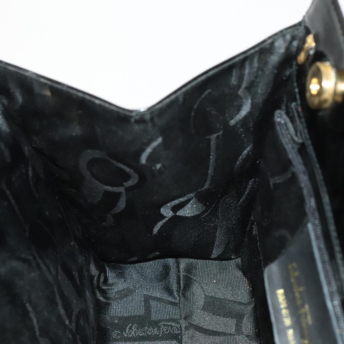 Salvatore Ferragamo Vara Black Patent Leather Handbag (Pre-Owned)