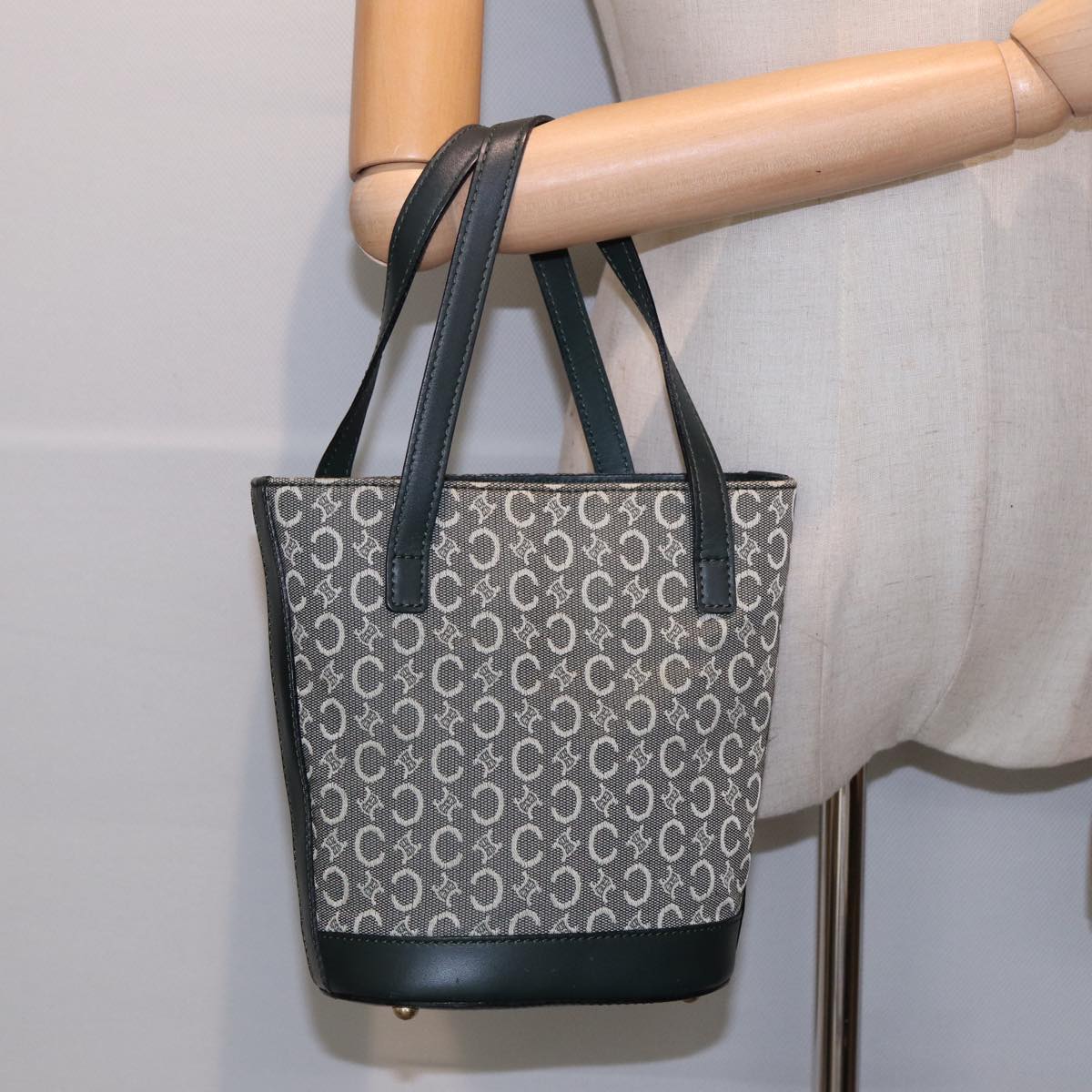 Céline Macadam Green Canvas Handbag (Pre-Owned)