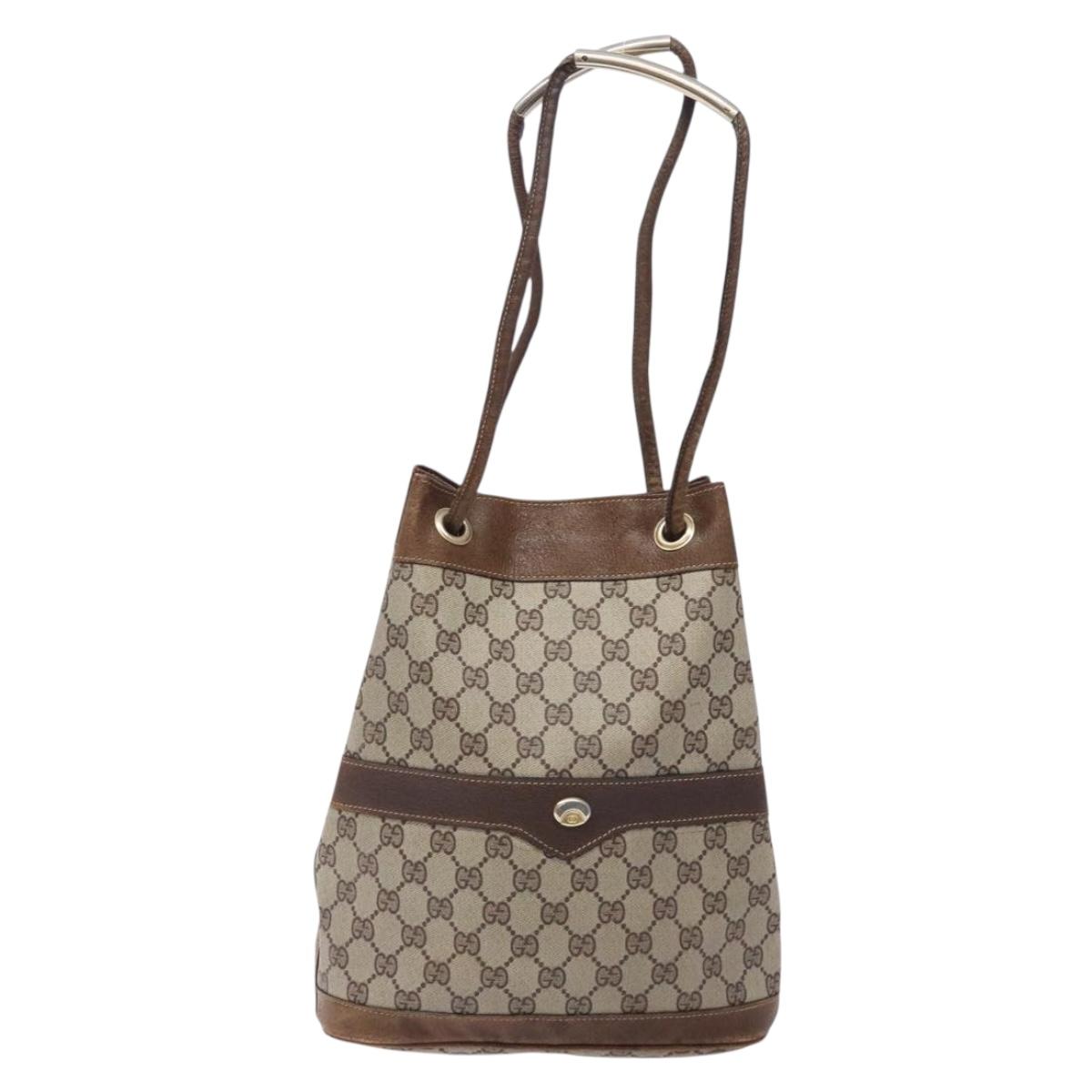 Gucci Gg Canvas Beige Canvas Shoulder Bag (Pre-Owned)