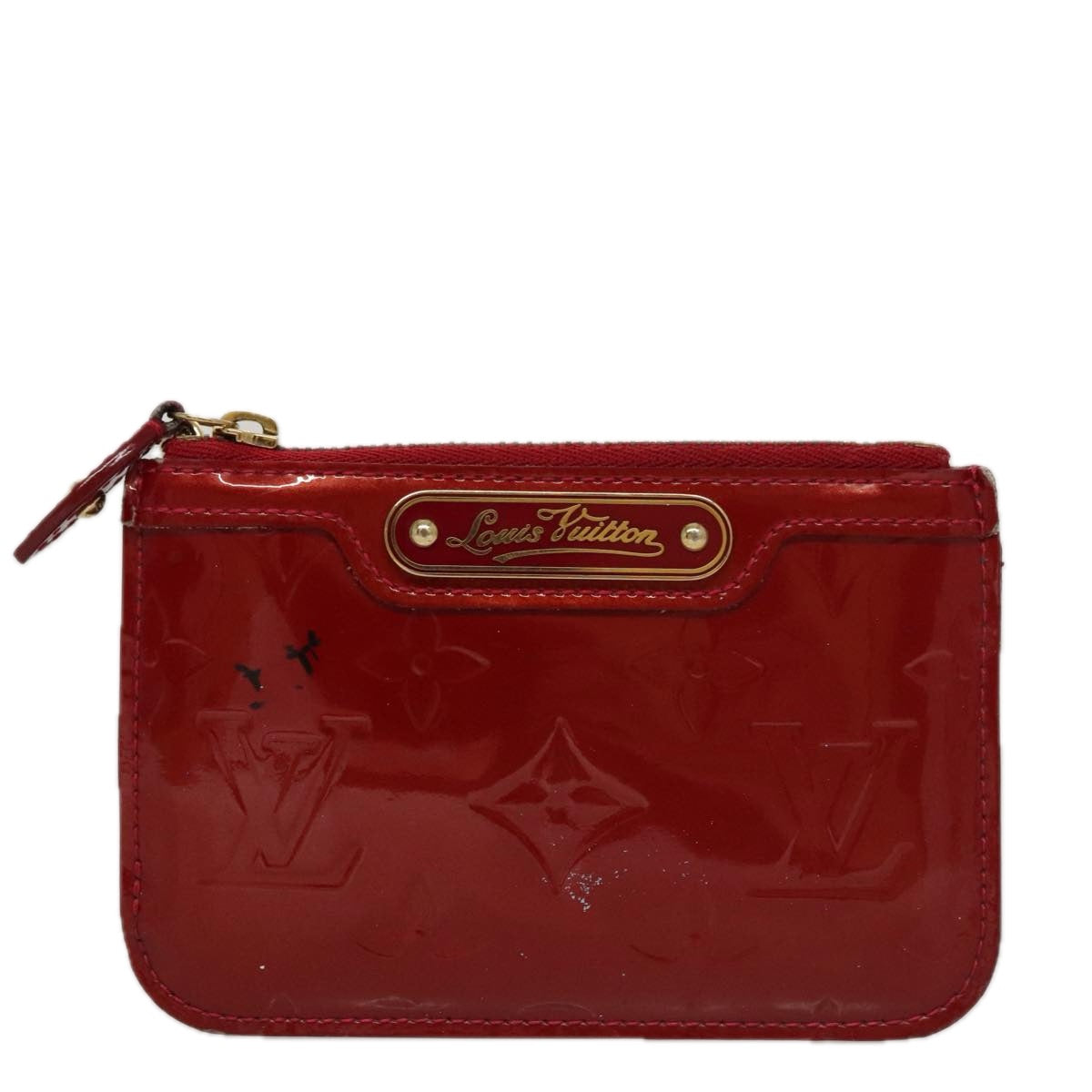 Louis Vuitton Pochette Clés Red Patent Leather Wallet  (Pre-Owned)
