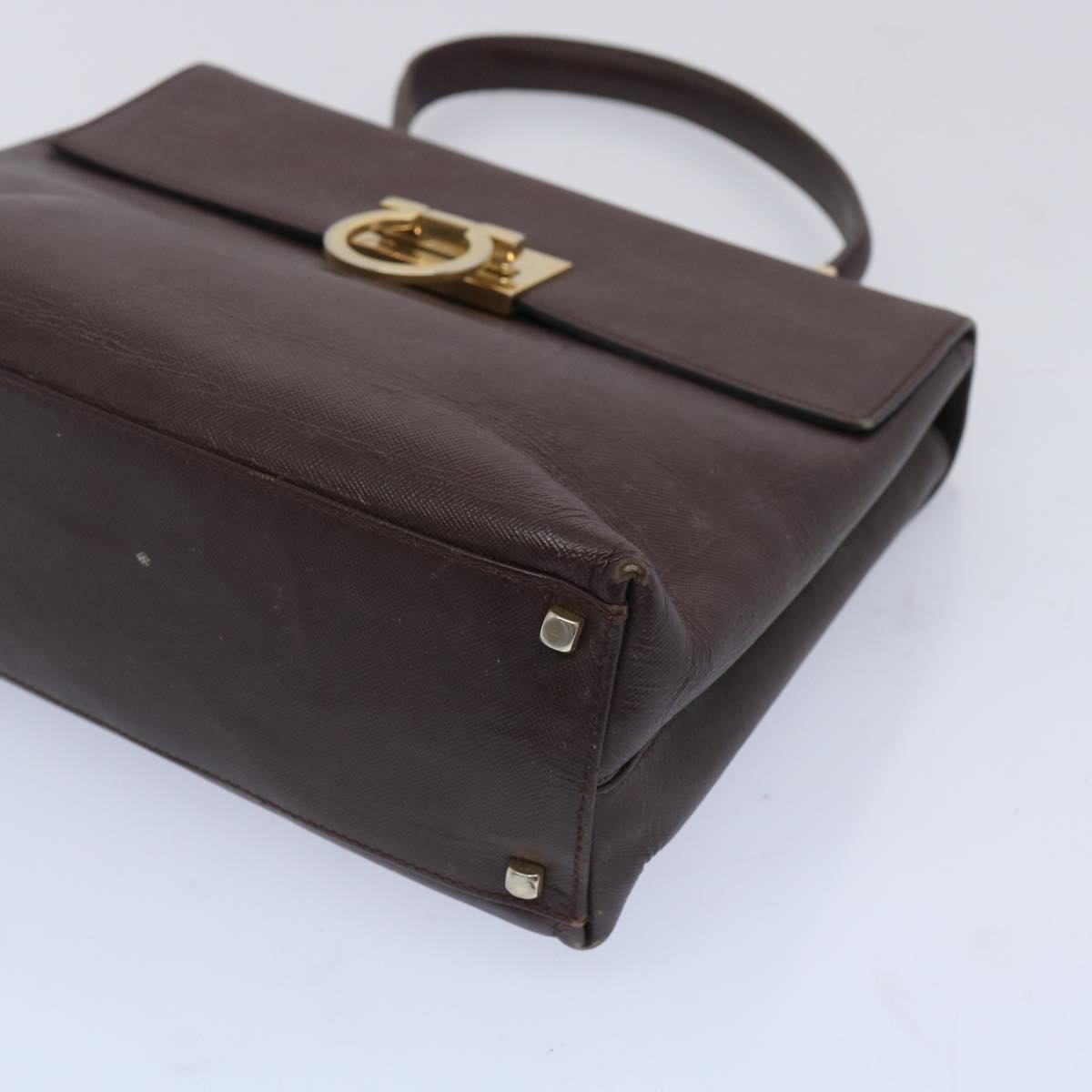 Salvatore Ferragamo Gancini Brown Leather Handbag (Pre-Owned)