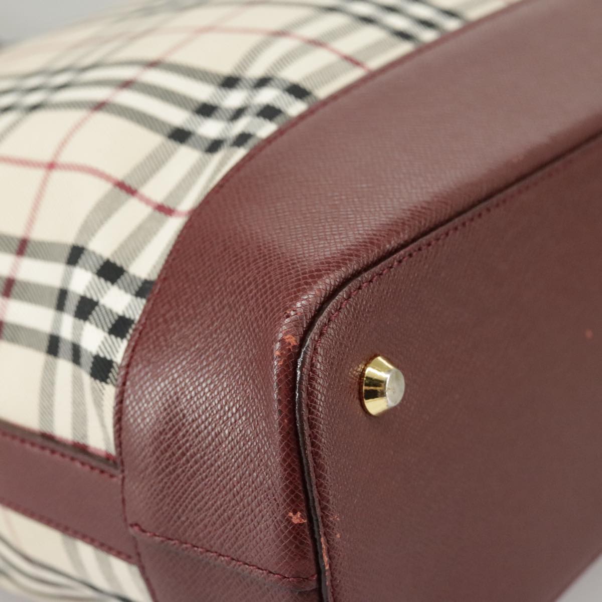 Burberry Nova Check Beige Canvas Tote Bag (Pre-Owned)