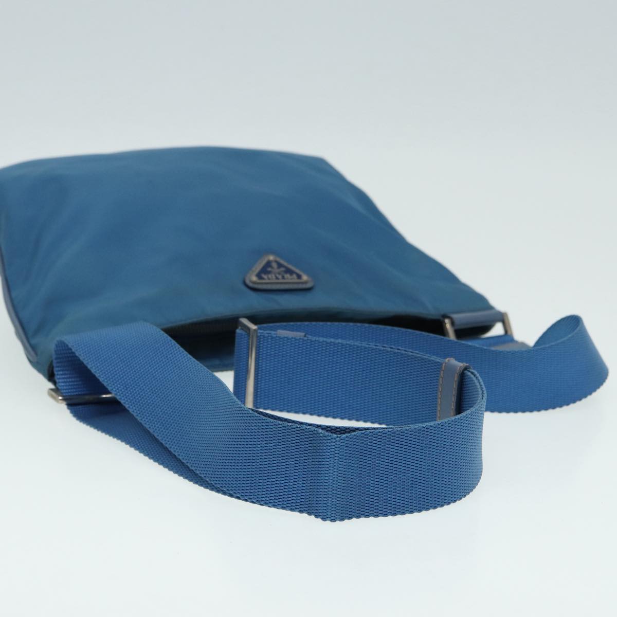 Prada Tessuto Blue Synthetic Shoulder Bag (Pre-Owned)