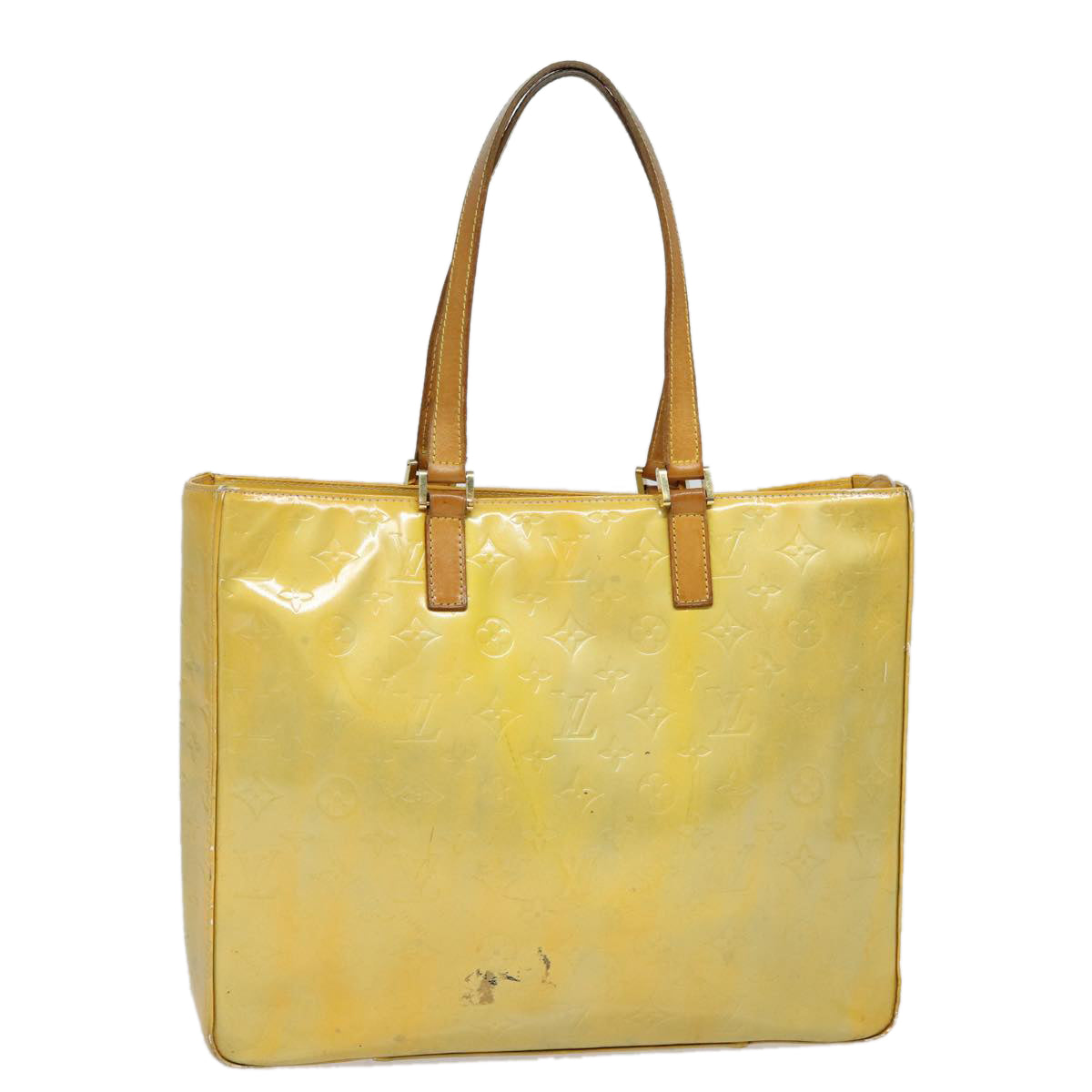 Louis Vuitton Columbus Yellow Patent Leather Tote Bag (Pre-Owned)