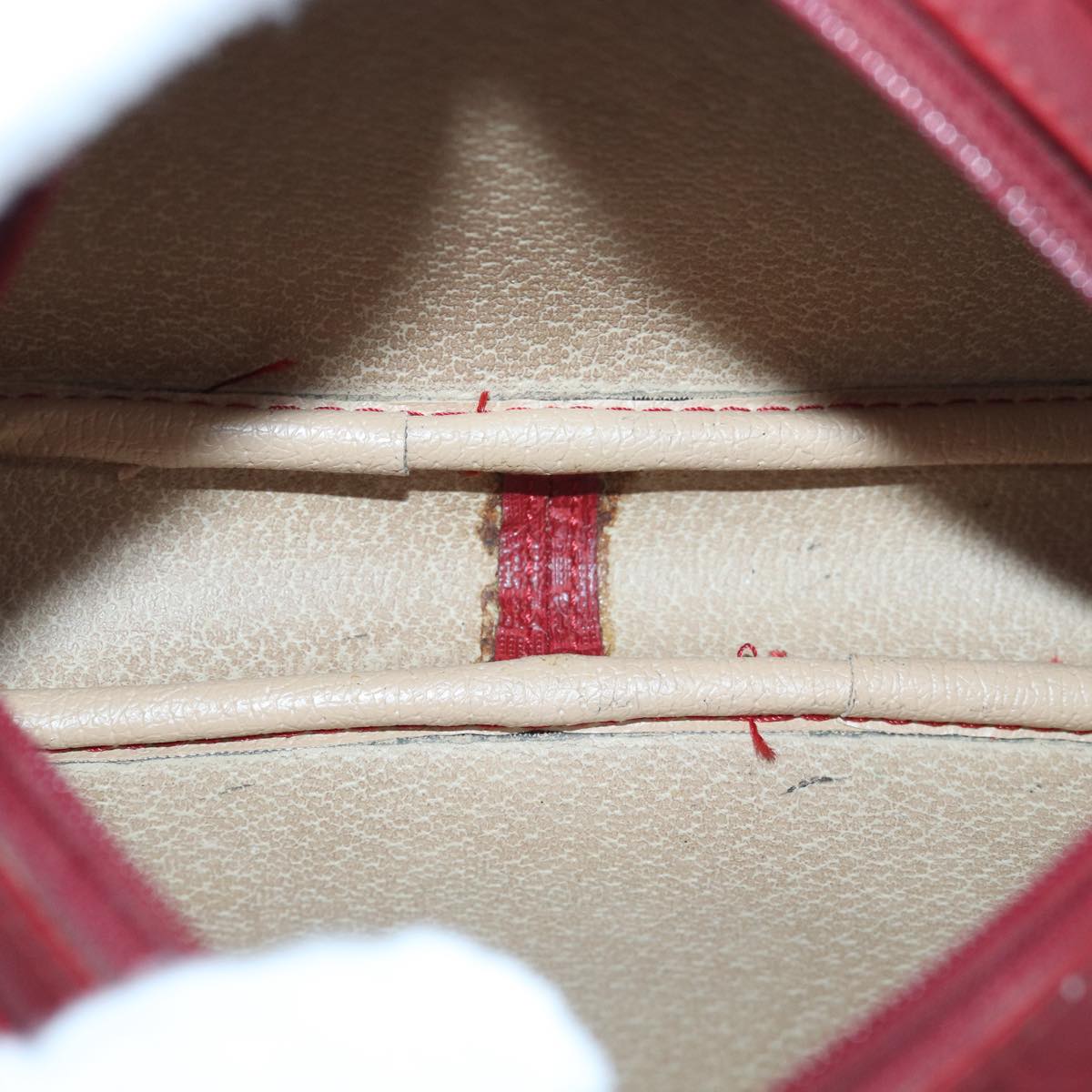 Dior Demi-Lune Burgundy Canvas Clutch Bag (Pre-Owned)