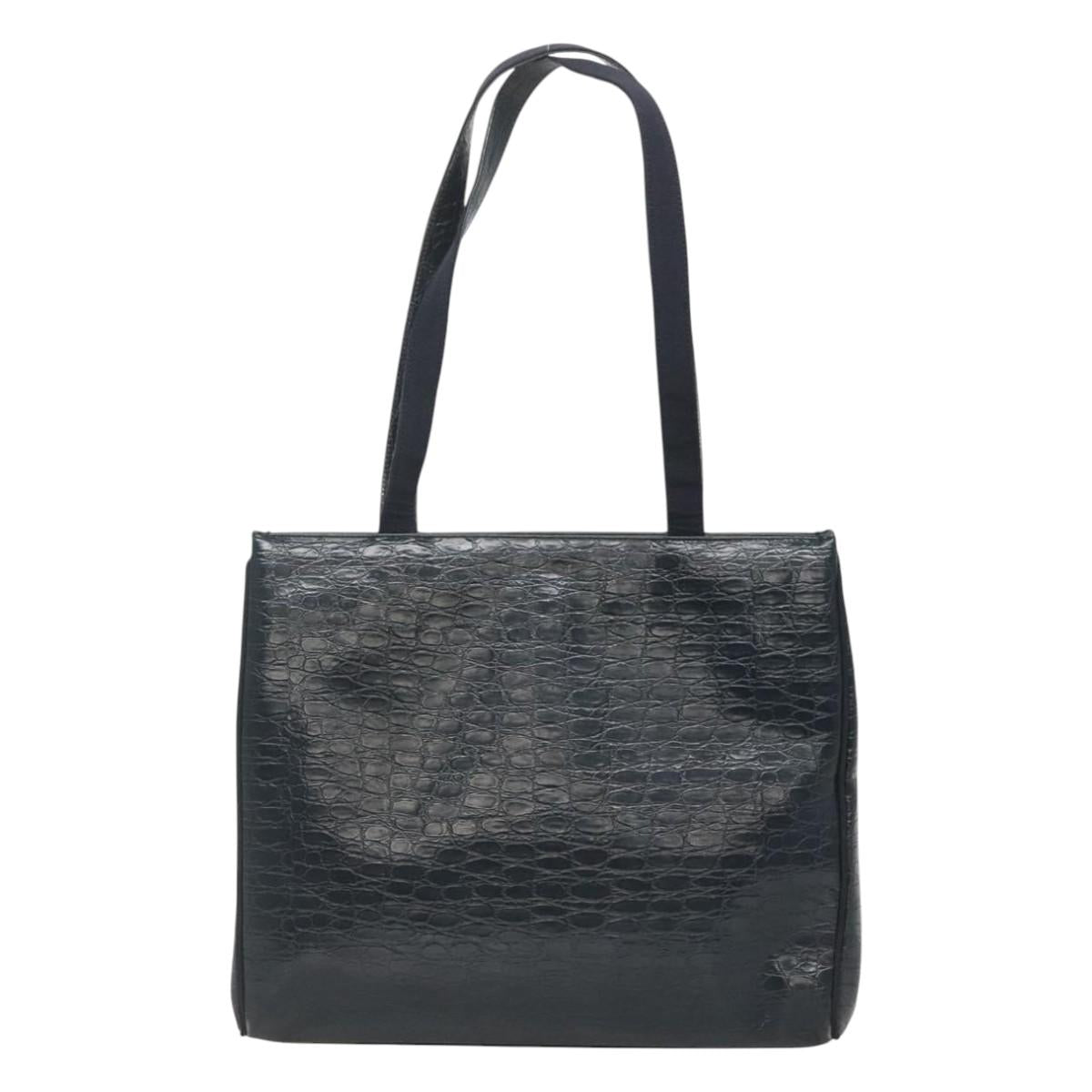 Salvatore Ferragamo Vara Navy Leather Shoulder Bag (Pre-Owned)
