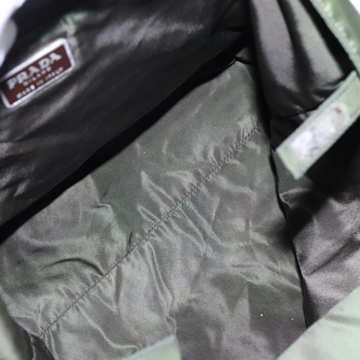 Prada Triangle Logo Green Synthetic Handbag (Pre-Owned)