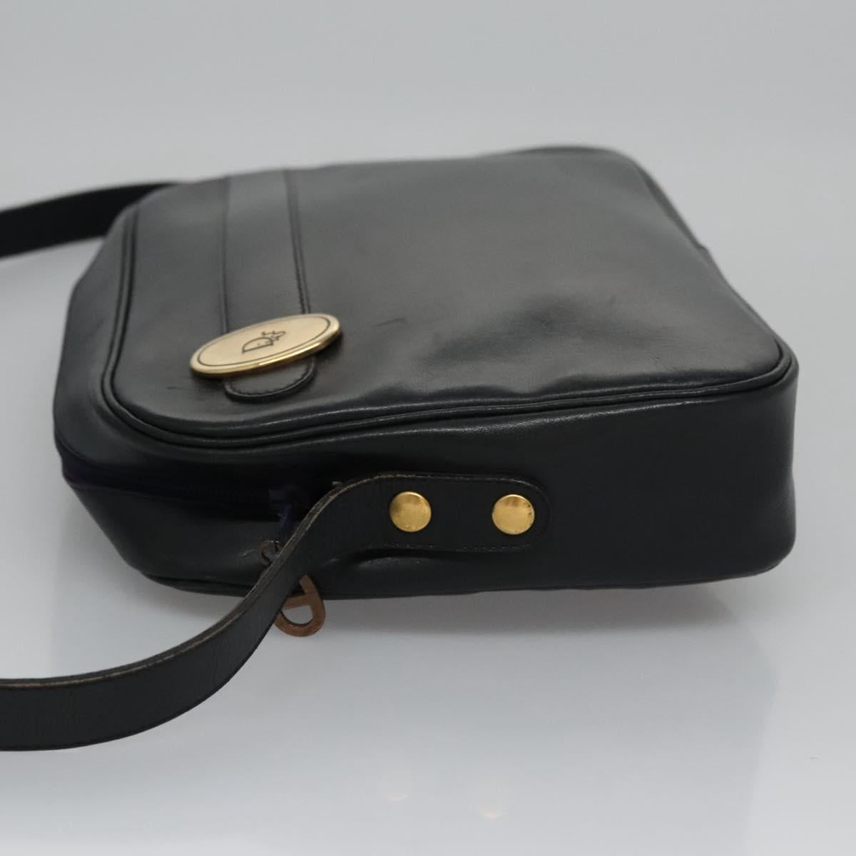 Dior Logo Black Leather Shoulder Bag (Pre-Owned)