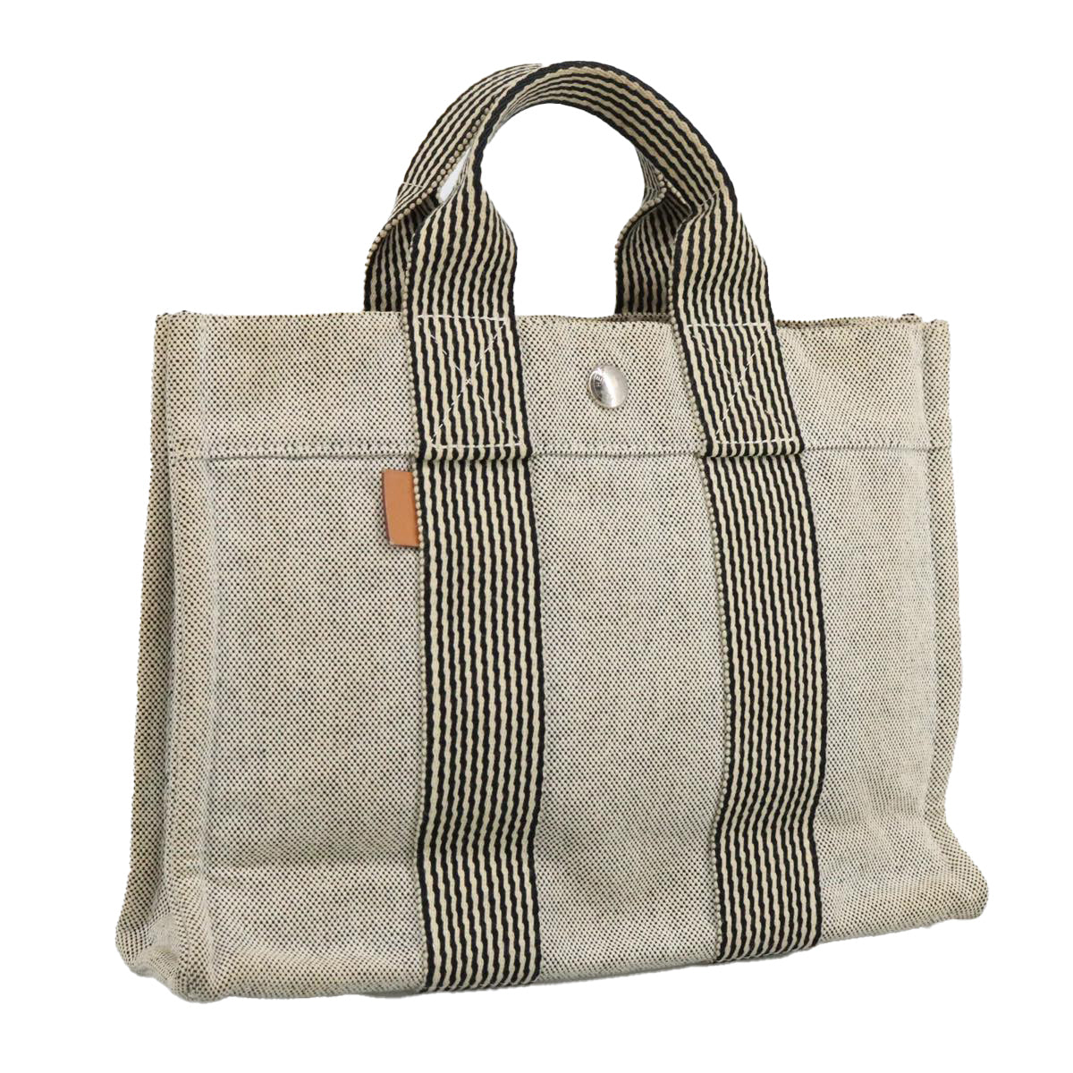 Hermès Fourre Tout Grey Canvas Tote Bag (Pre-Owned)