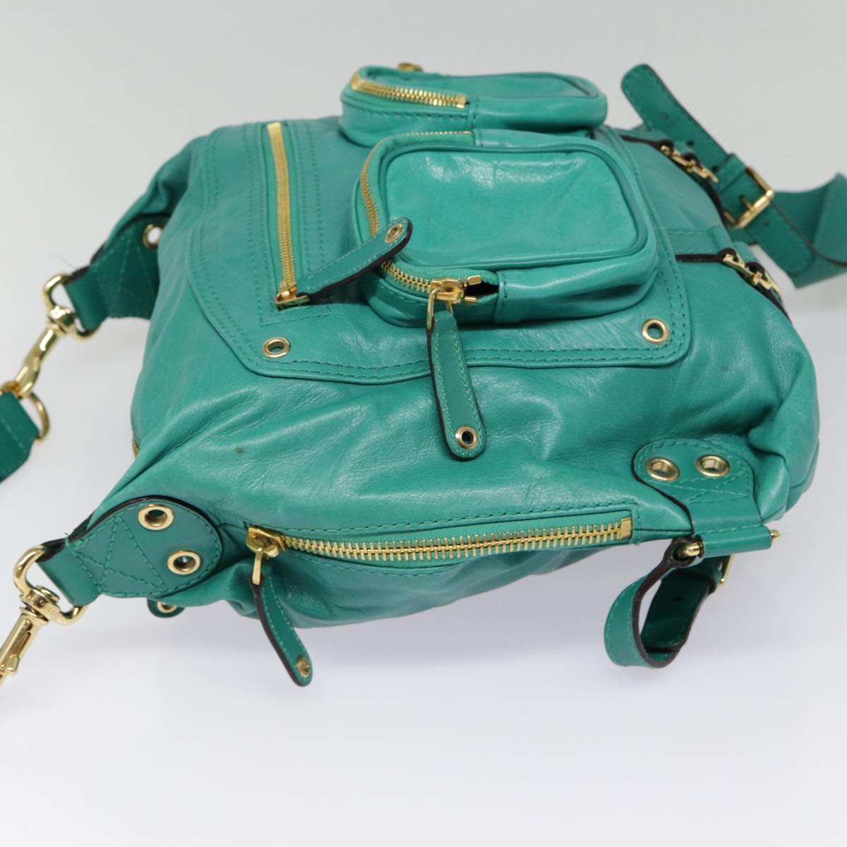 Gucci Green Leather Backpack Bag (Pre-Owned)