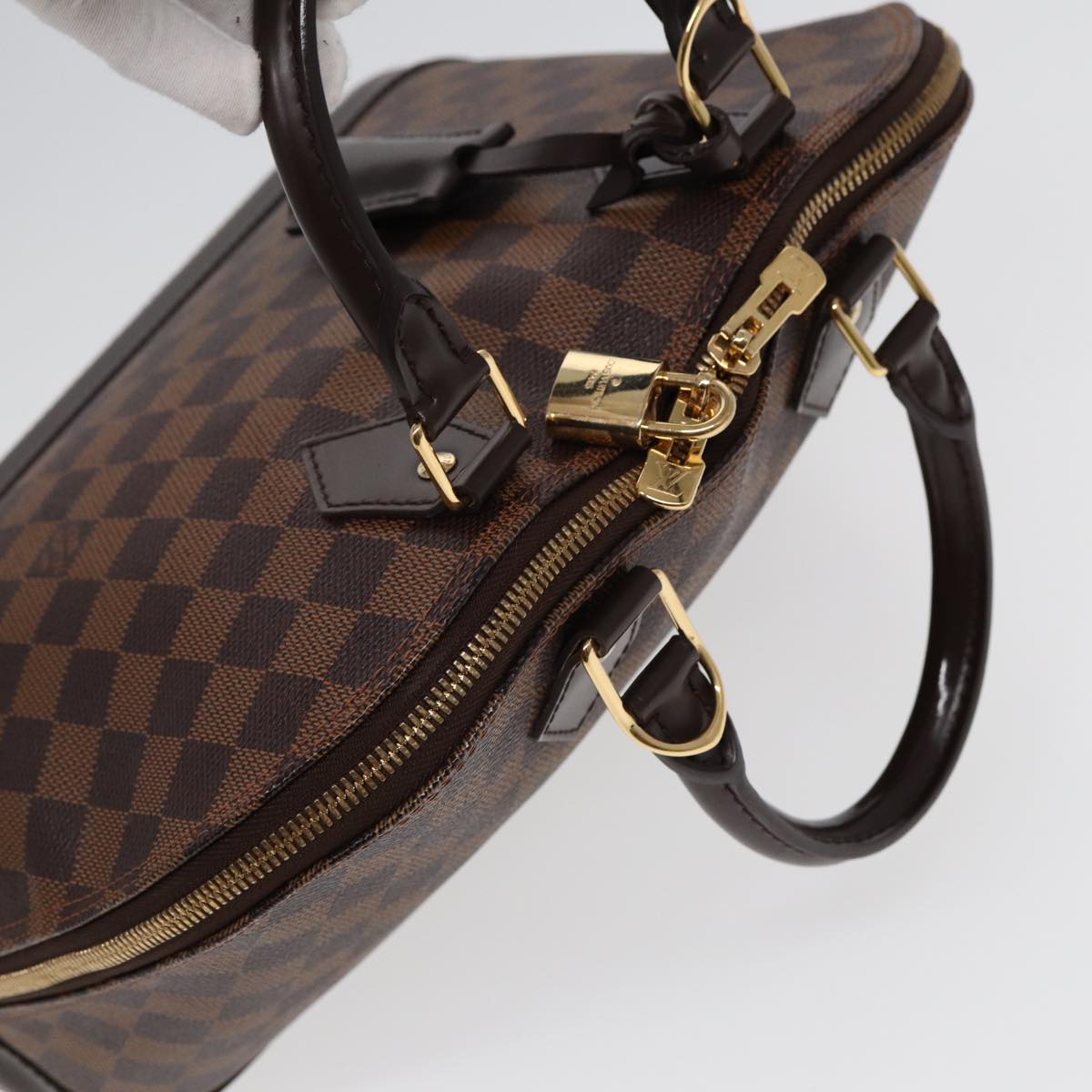Louis Vuitton Alma Brown Canvas Handbag (Pre-Owned)