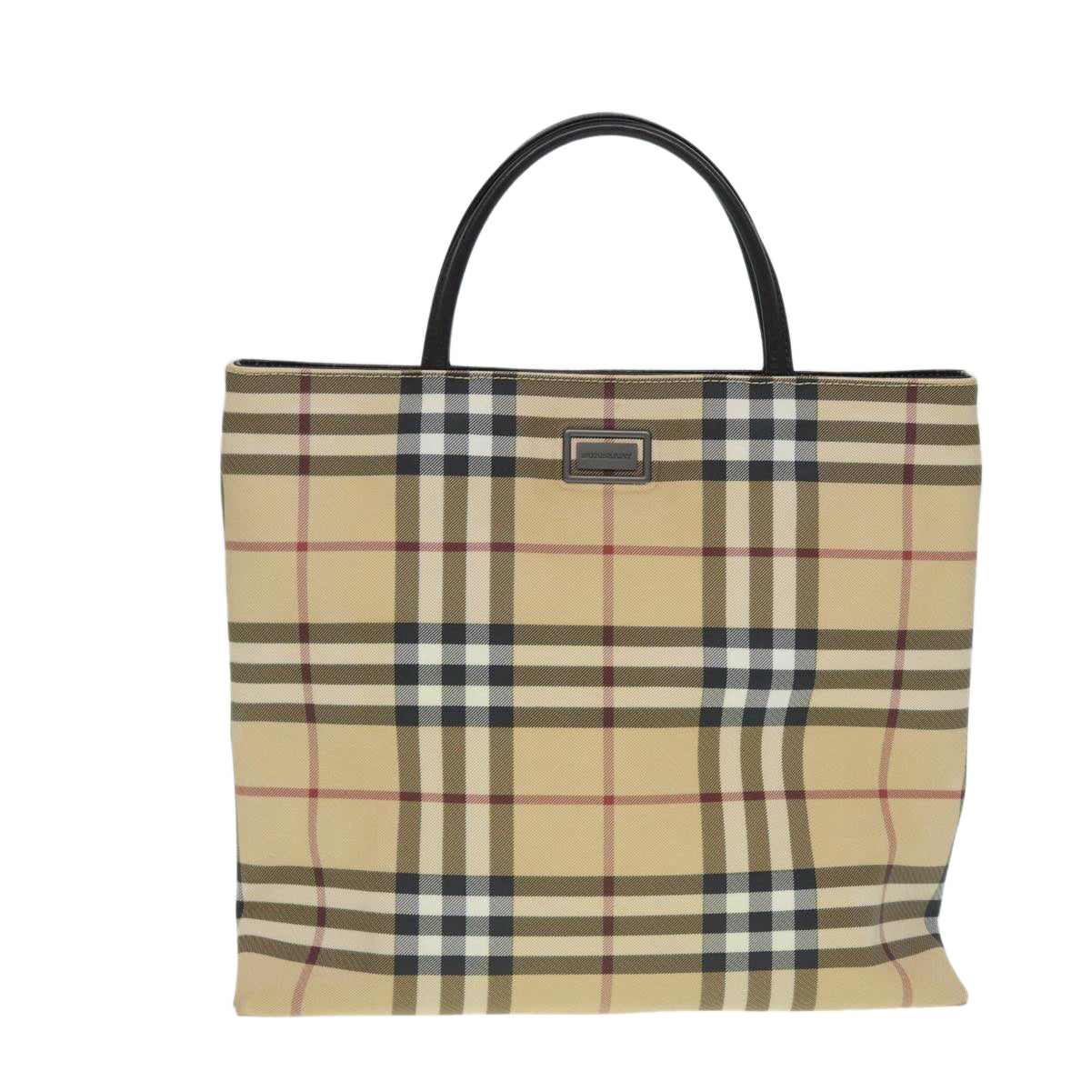 Burberry Nova Check Beige Canvas Tote Bag (Pre-Owned)