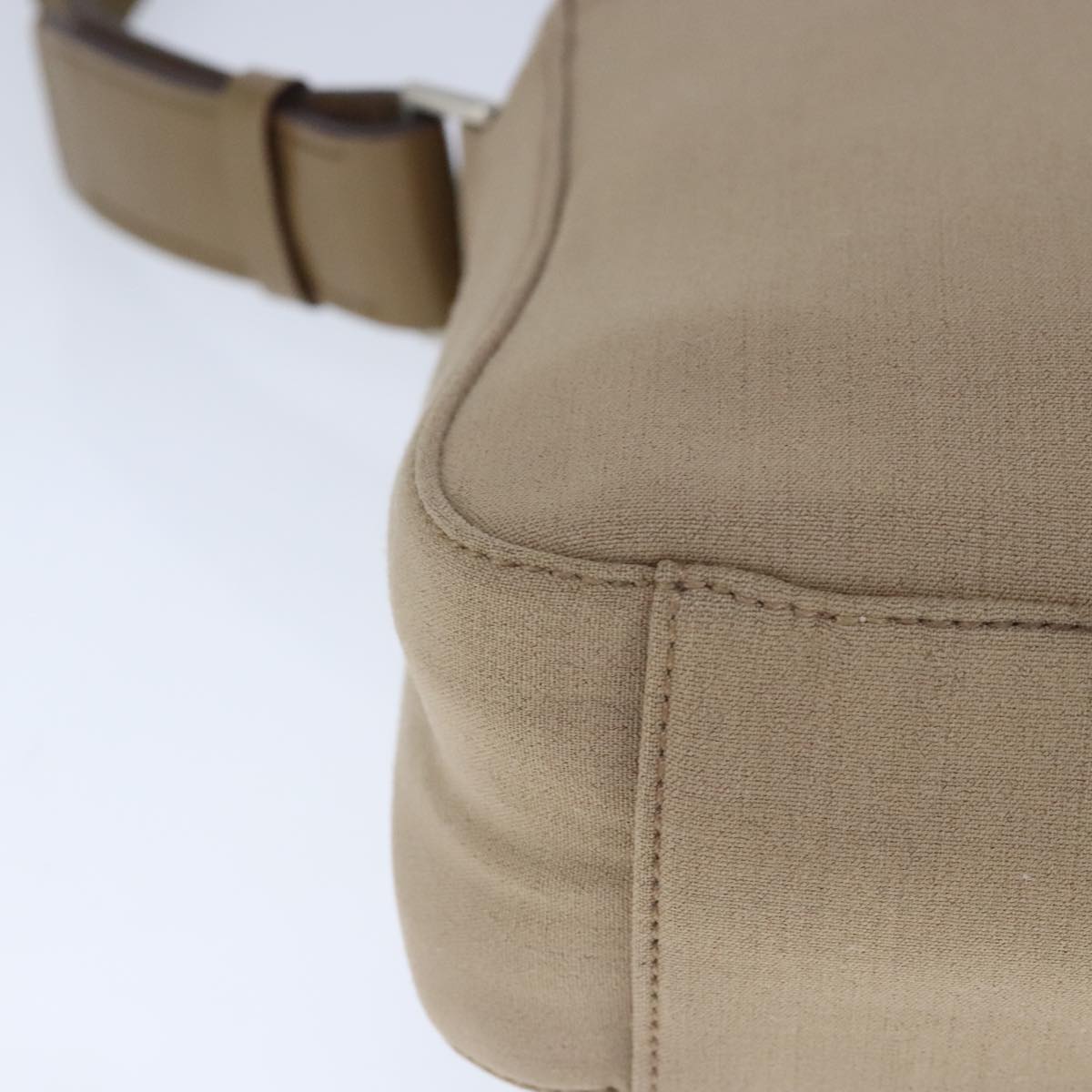 Prada Tessuto Beige Canvas Shoulder Bag (Pre-Owned)