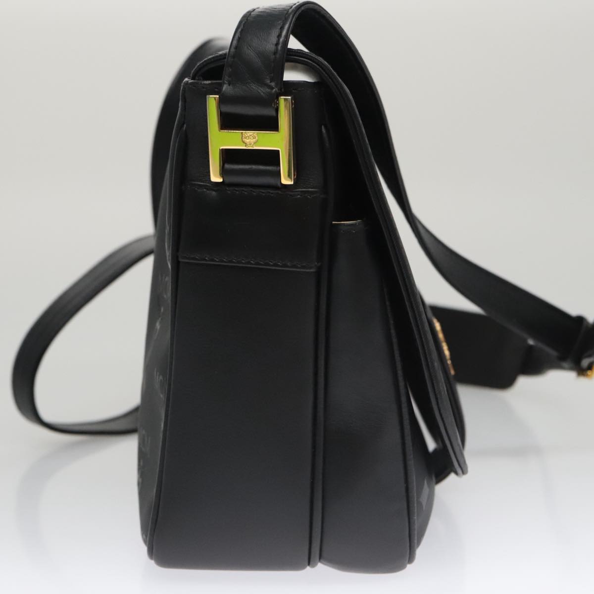 MCM Visetos Black Canvas Shoulder Bag (Pre-Owned)