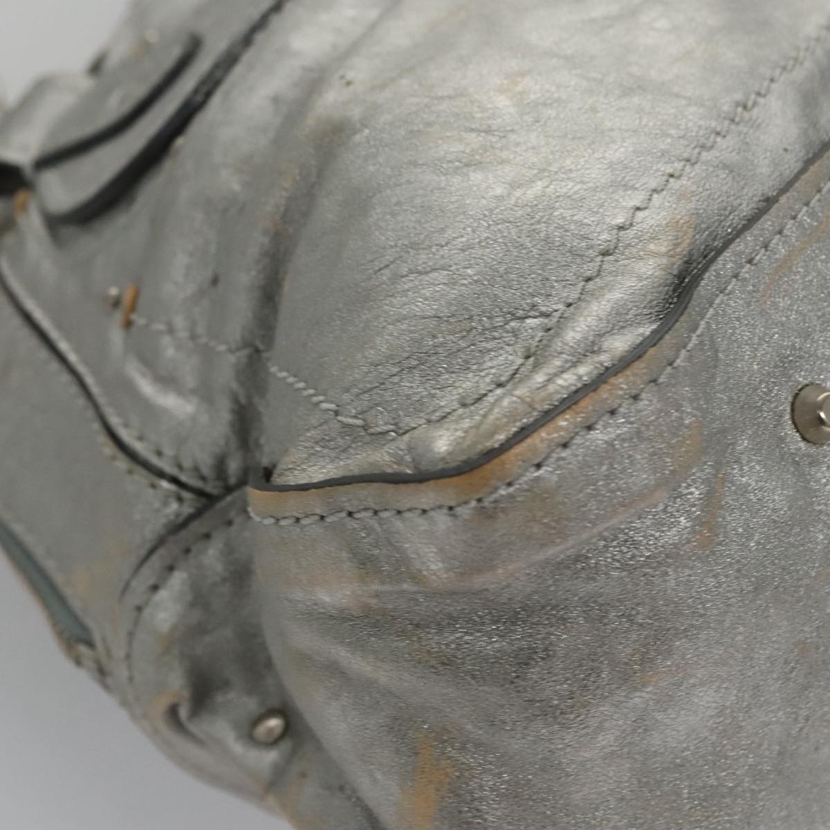 Chloé Paddington Silver Leather Handbag (Pre-Owned)