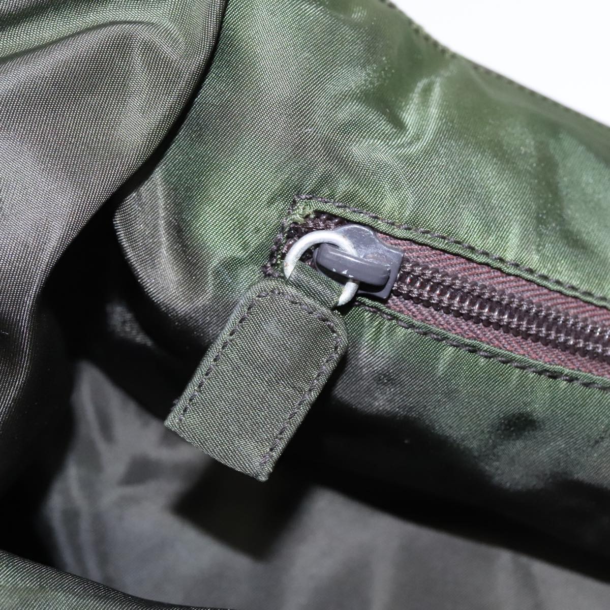 Prada Triangle Logo Green Synthetic Handbag (Pre-Owned)