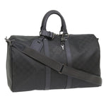 Louis Vuitton Keepall Bandouliere 45 Black Canvas Travel Bag (Pre-Owned)