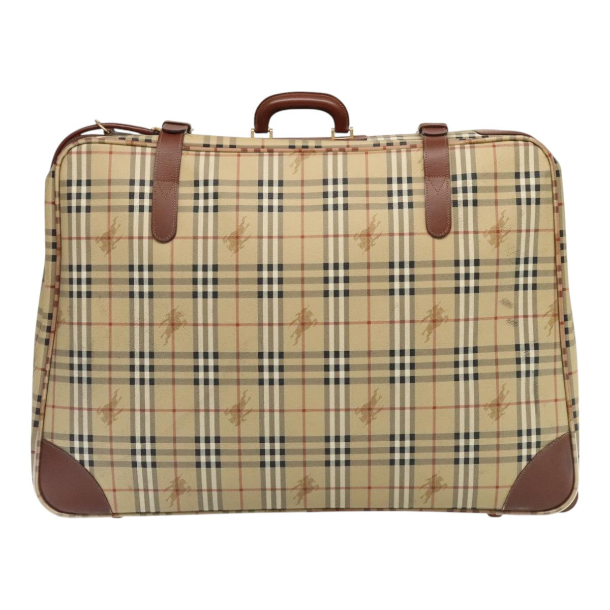 Burberry Nova Check Beige Canvas Travel Bag (Pre-Owned)