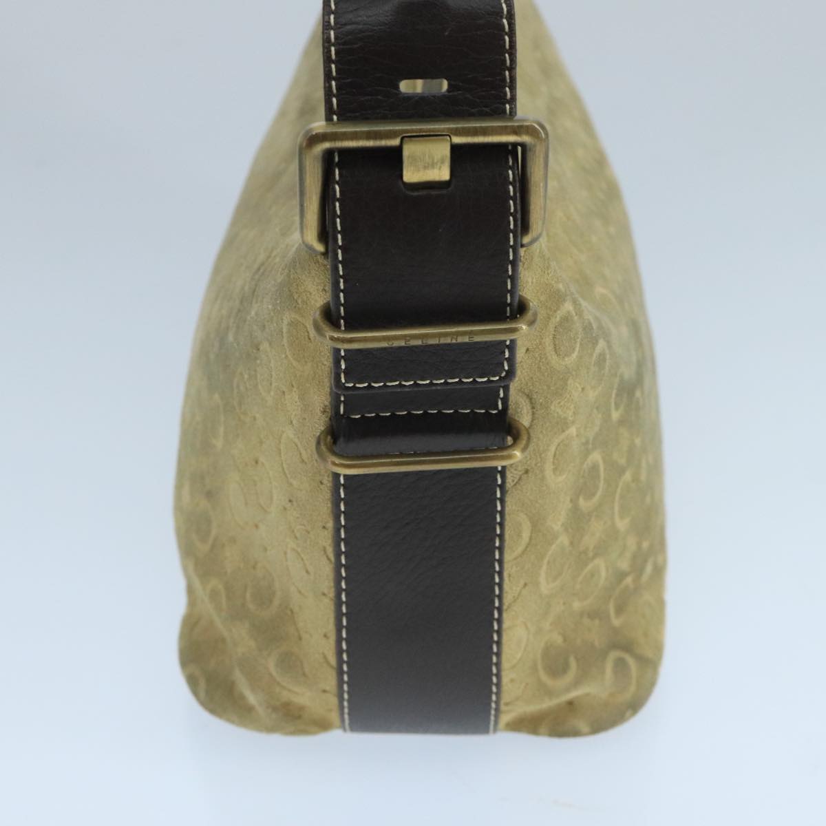 Céline Macadam Beige Suede Shoulder Bag (Pre-Owned)