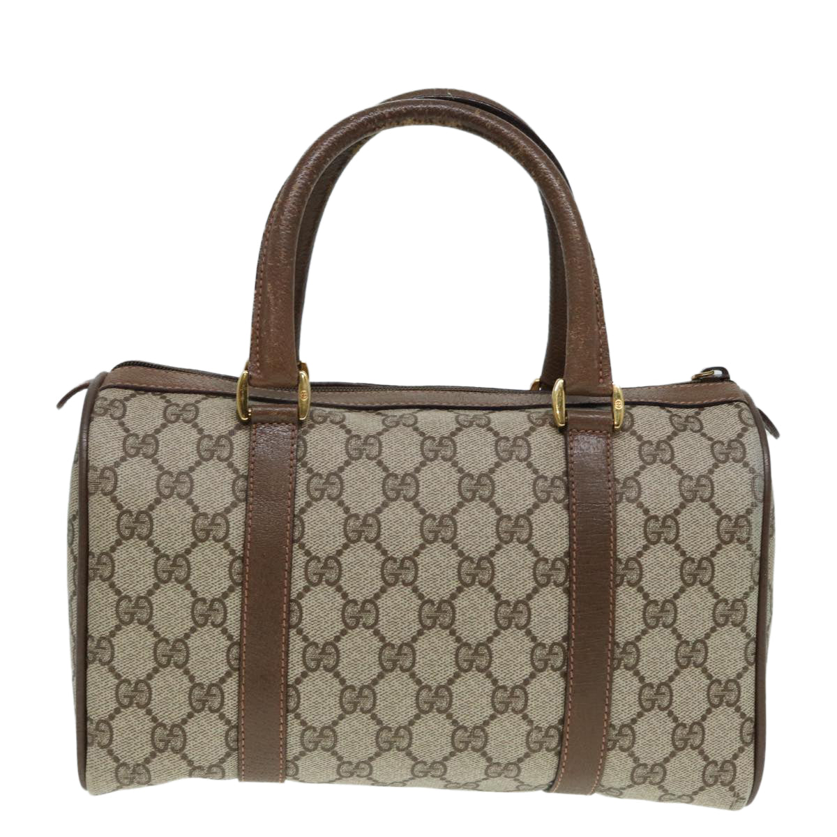Gucci Boston Beige Canvas Travel Bag (Pre-Owned)