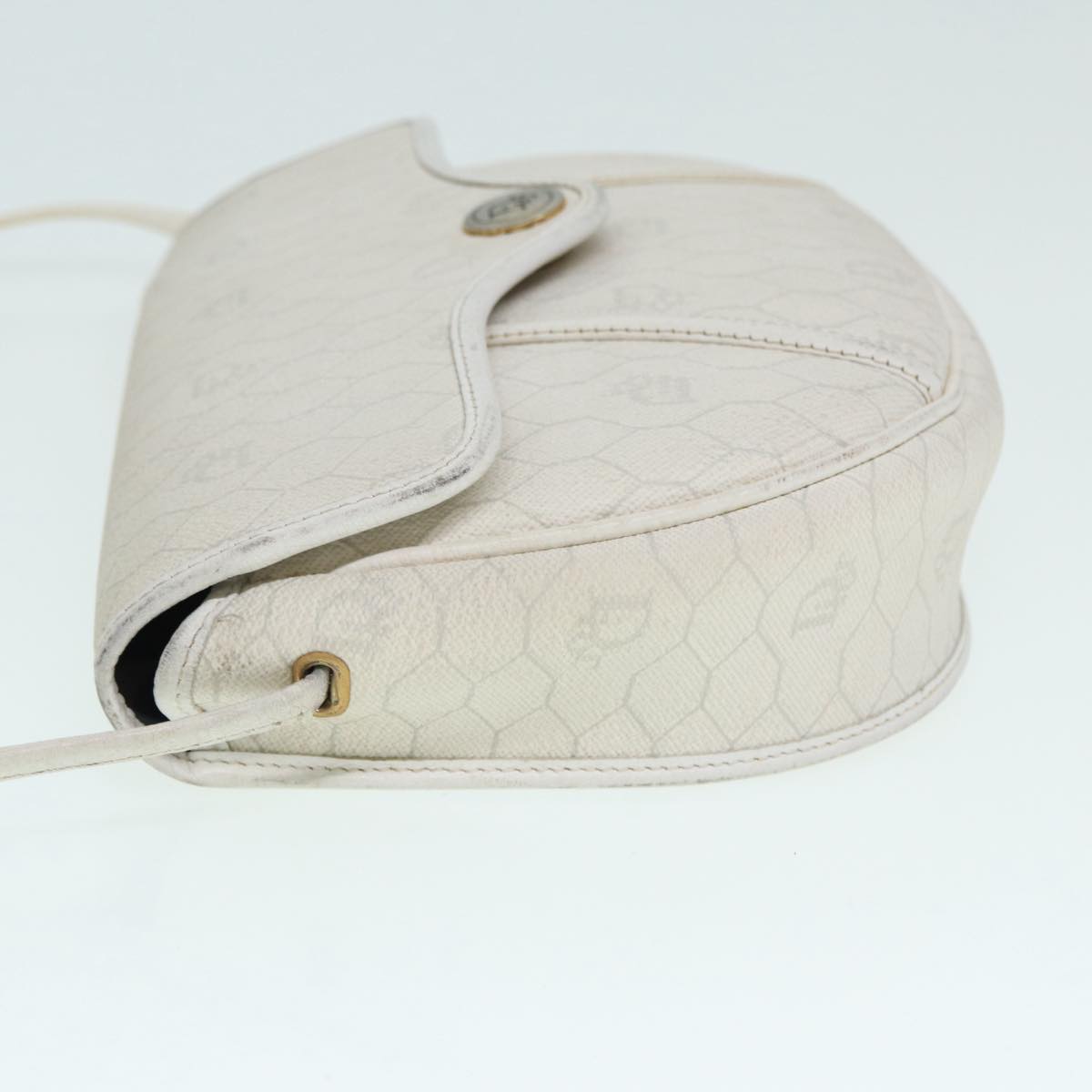 Dior Honeycomb White Canvas Shoulder Bag (Pre-Owned)