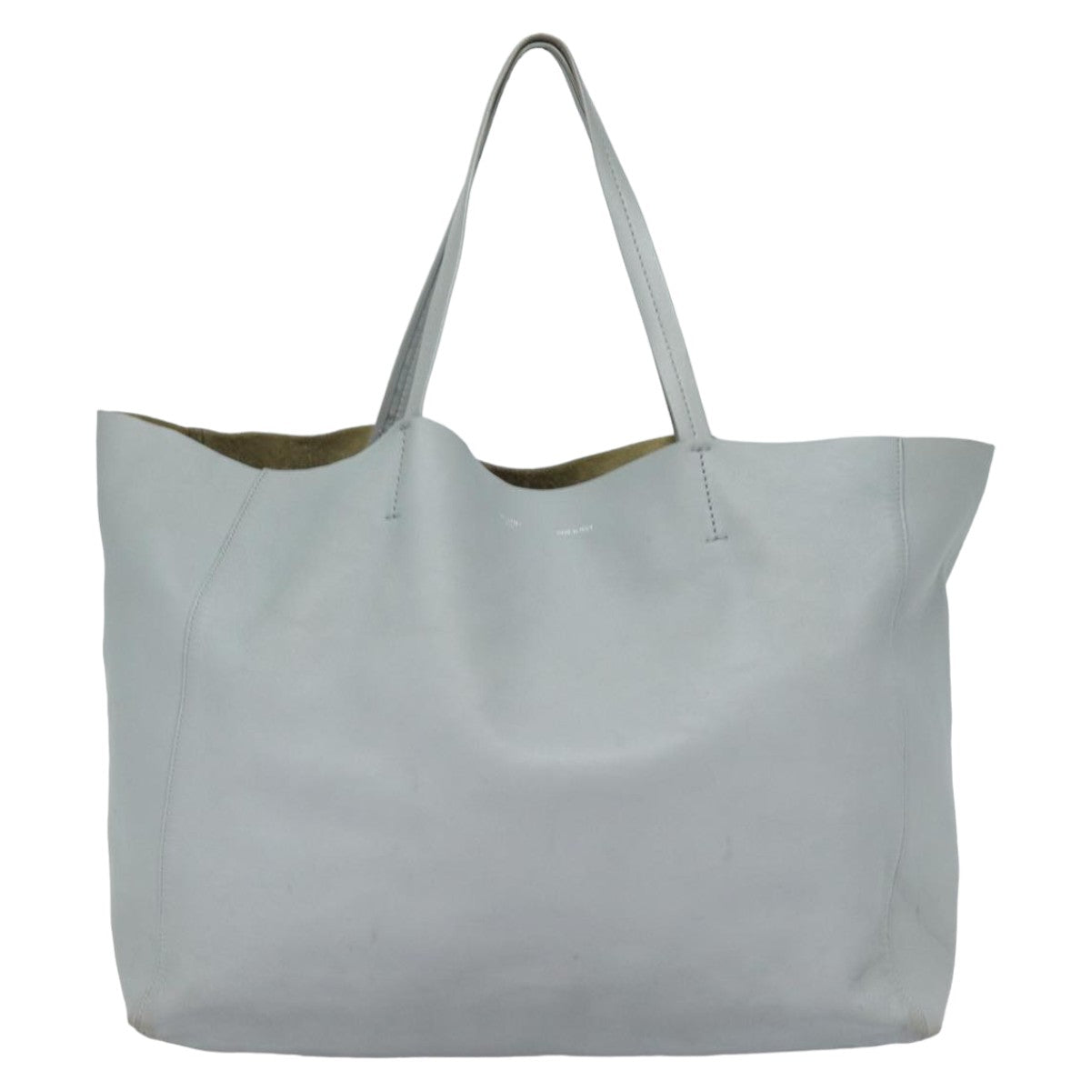 Céline Cabas Horizontal Grey Leather Tote Bag (Pre-Owned)