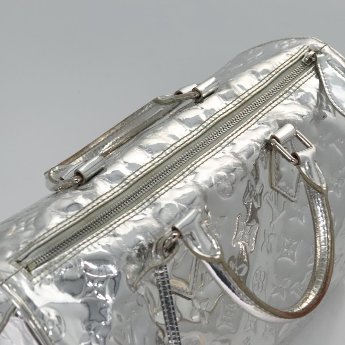 Louis Vuitton Speedy 30 Silver Patent Leather Handbag (Pre-Owned)