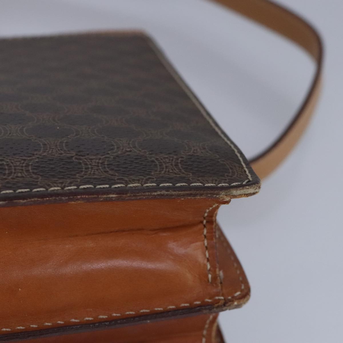 Céline Triomphe Brown Canvas Shoulder Bag (Pre-Owned)