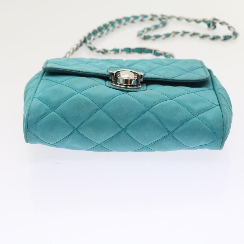 Prada Tessuto Turquoise Synthetic Shoulder Bag (Pre-Owned)