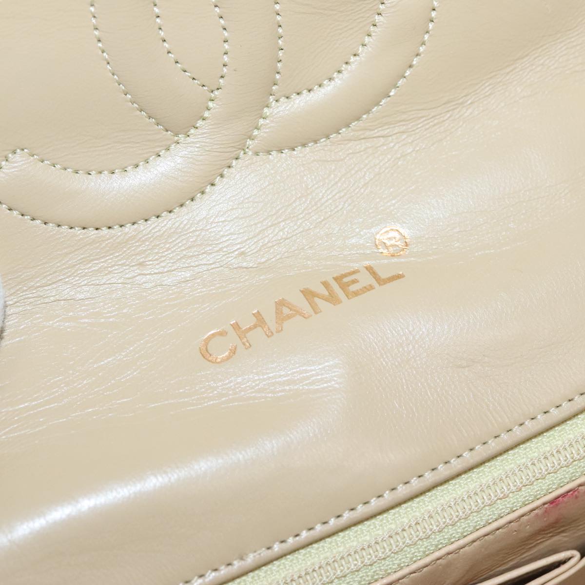 Chanel Single Flap Beige Calfskin Shoulder Bag (Pre-Owned)