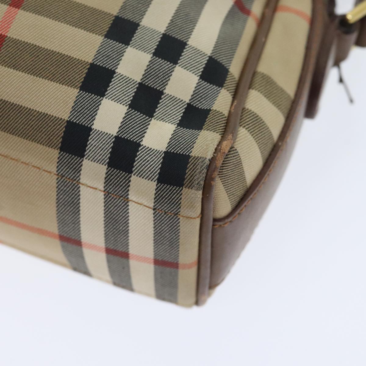 Burberry Nova Check Beige Canvas Shoulder Bag (Pre-Owned)