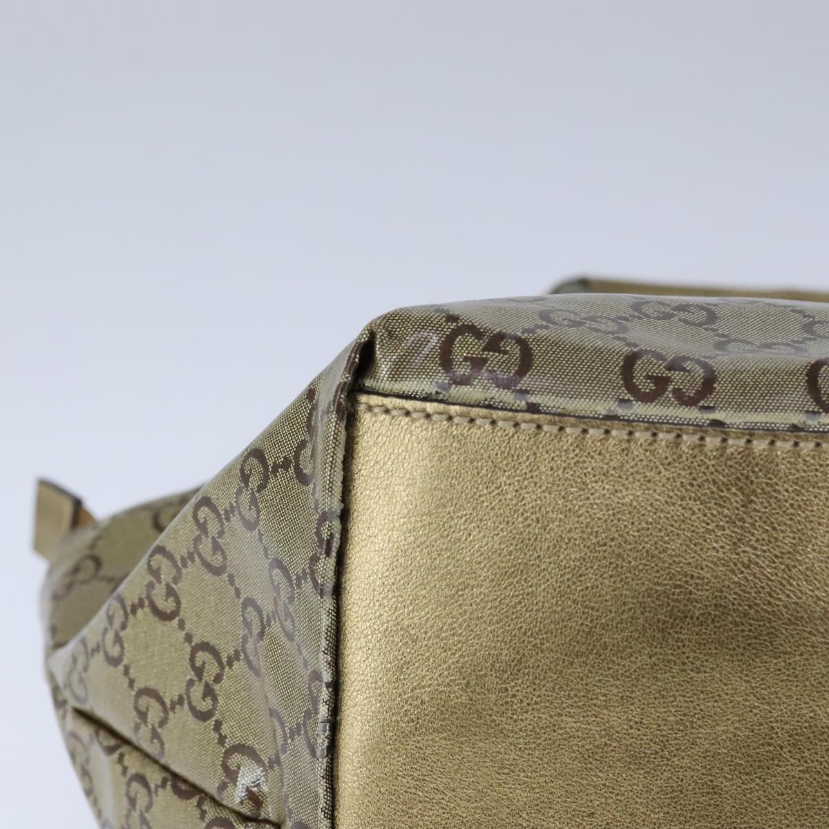 Gucci Gg Crystal Grey Canvas Handbag (Pre-Owned)