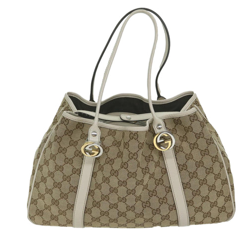 Gucci Gg Canvas Beige Canvas Tote Bag (Pre-Owned)