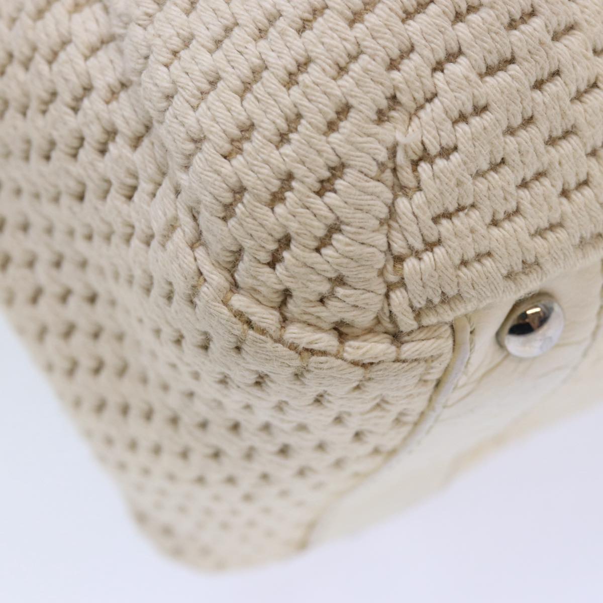 Chanel Chanel Beige Canvas Handbag (Pre-Owned)