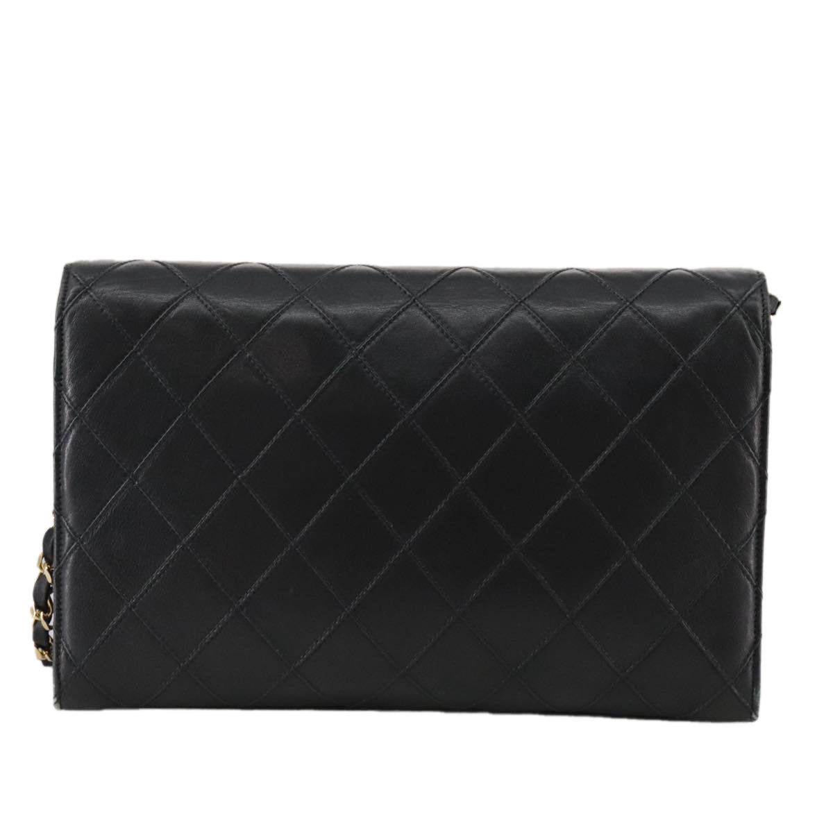Chanel Single Flap Black Leather Shoulder Bag (Pre-Owned)