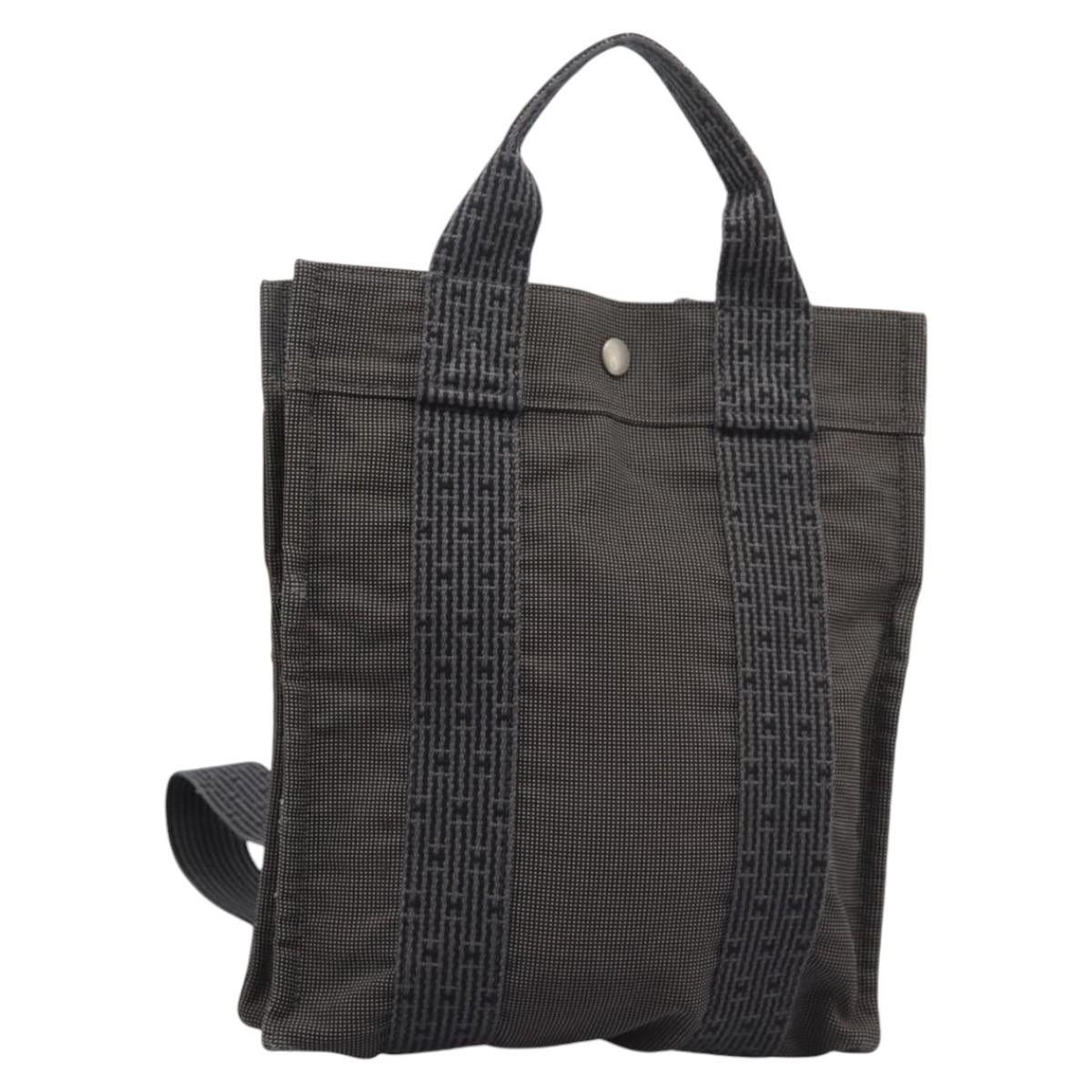 Hermès Herline Grey Canvas Backpack Bag (Pre-Owned)