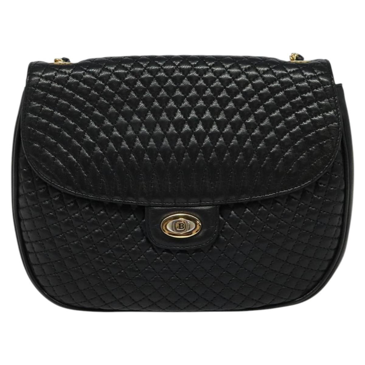 Bally Black Leather Shoulder Bag (Pre-Owned)