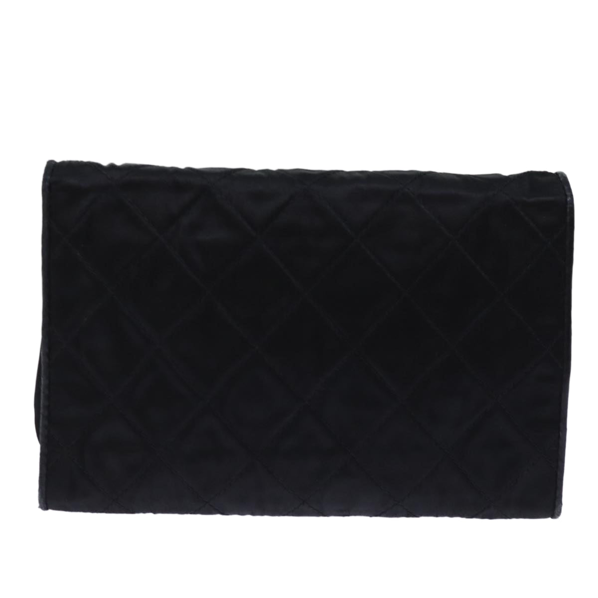 Chanel Matelassé Black Silk Shoulder Bag (Pre-Owned)