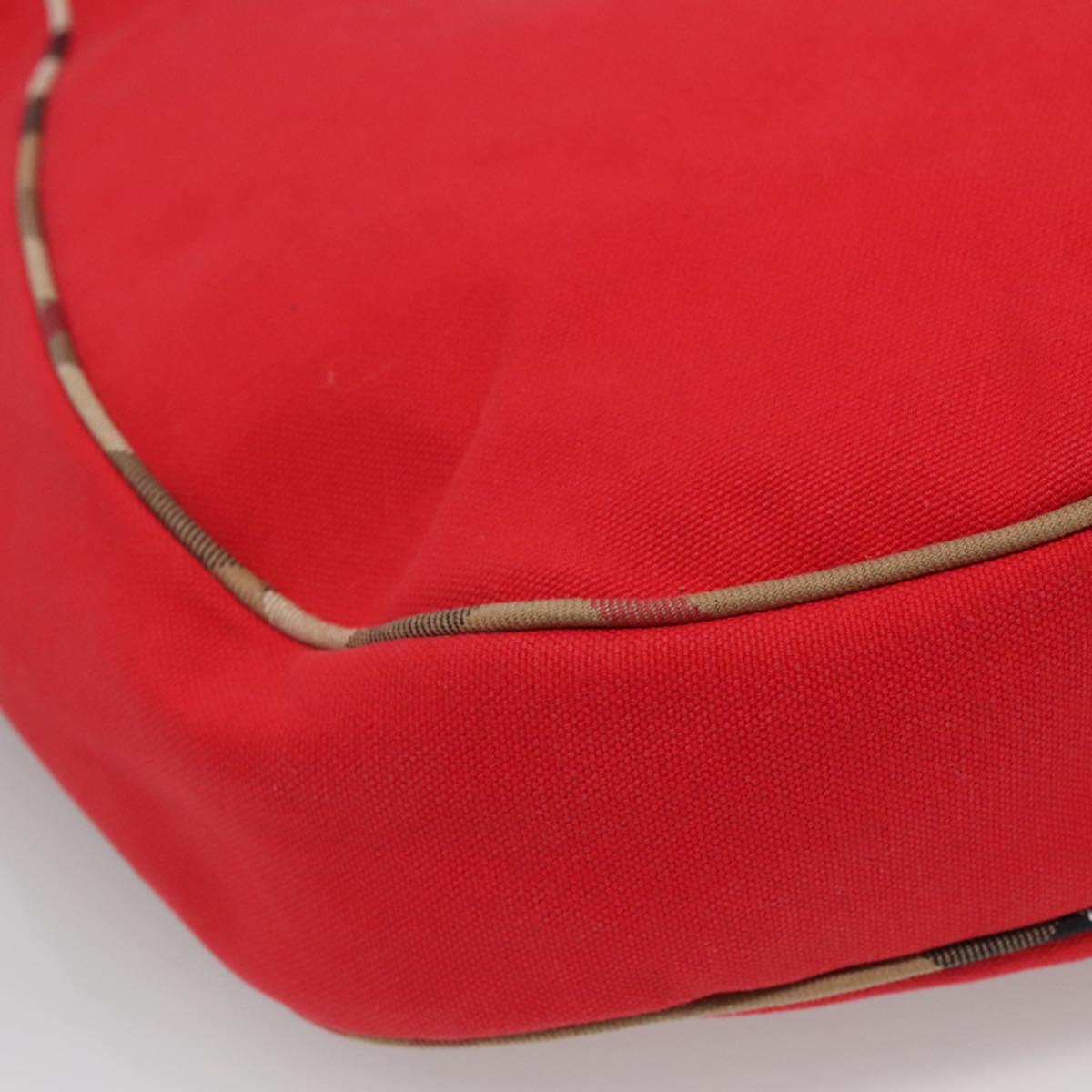 Burberry Nova Check Red Canvas Tote Bag (Pre-Owned)