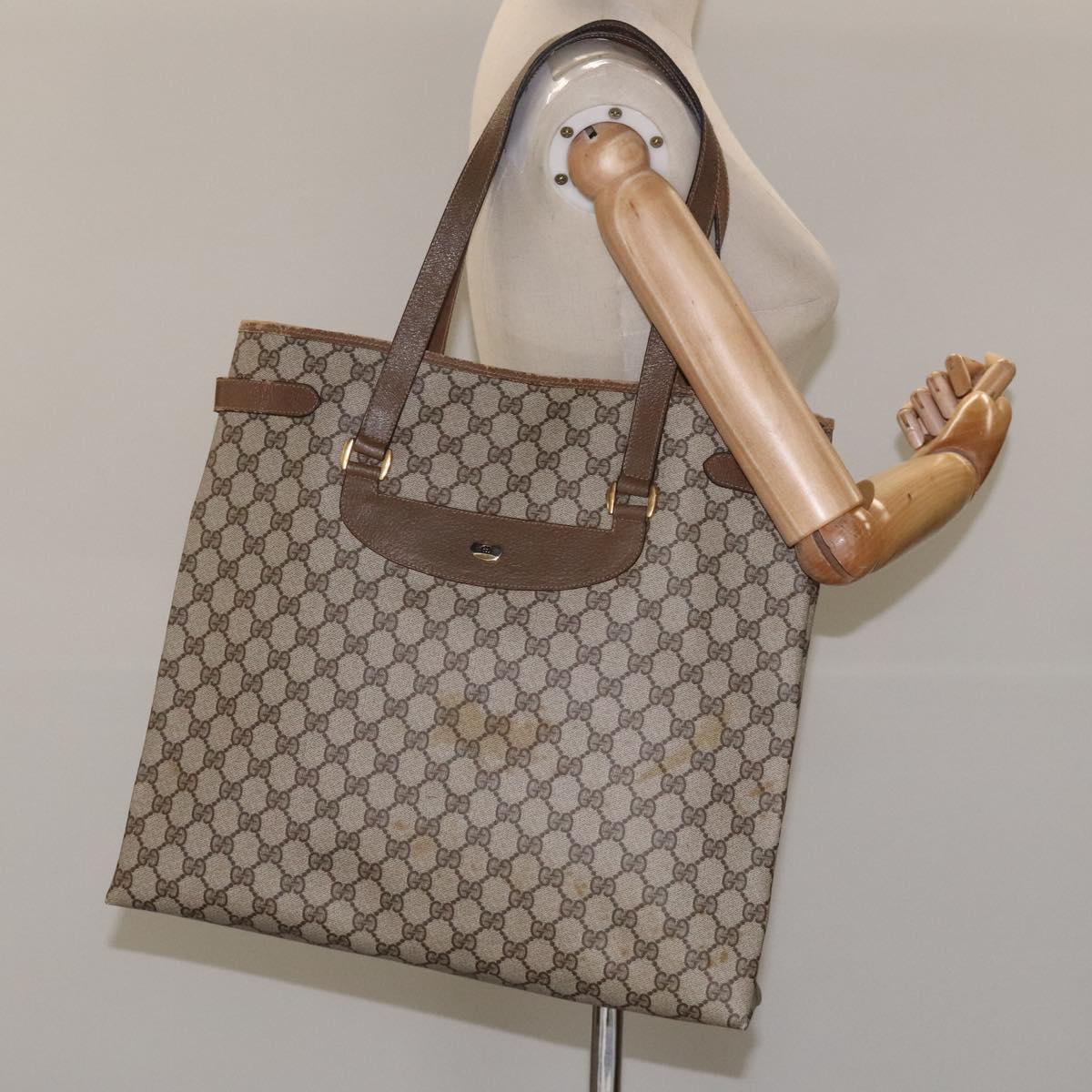 Gucci Gg Canvas Beige Canvas Tote Bag (Pre-Owned)