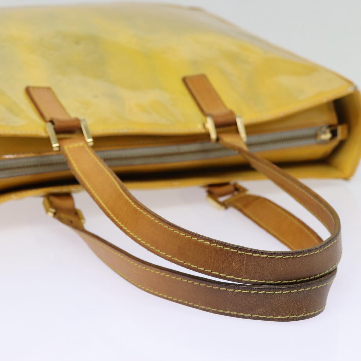 Louis Vuitton Columbus Yellow Patent Leather Tote Bag (Pre-Owned)