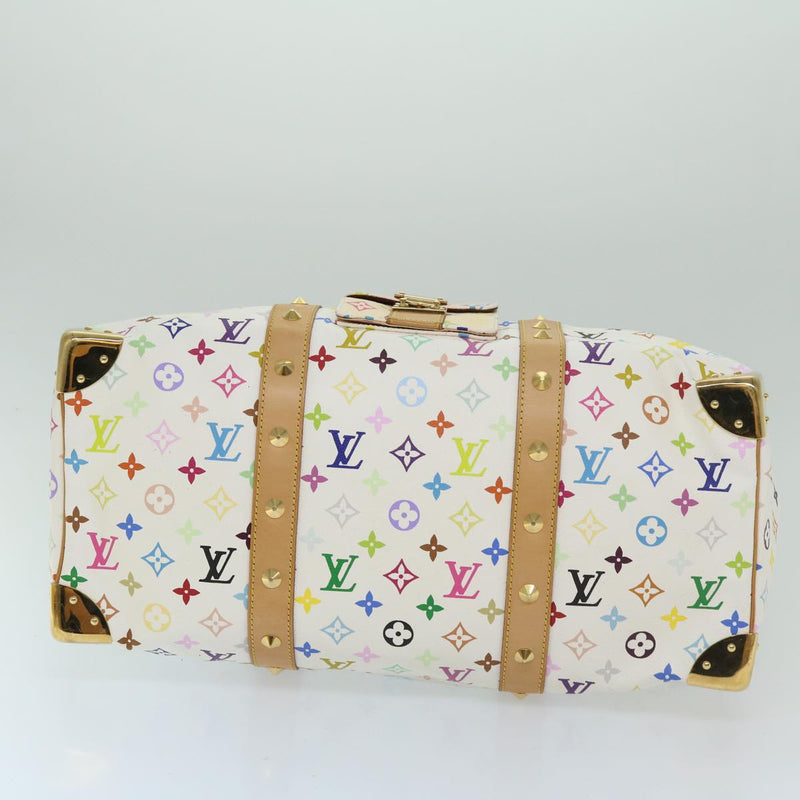 Louis Vuitton Keepall 45 White Canvas Travel Bag (Pre-Owned)