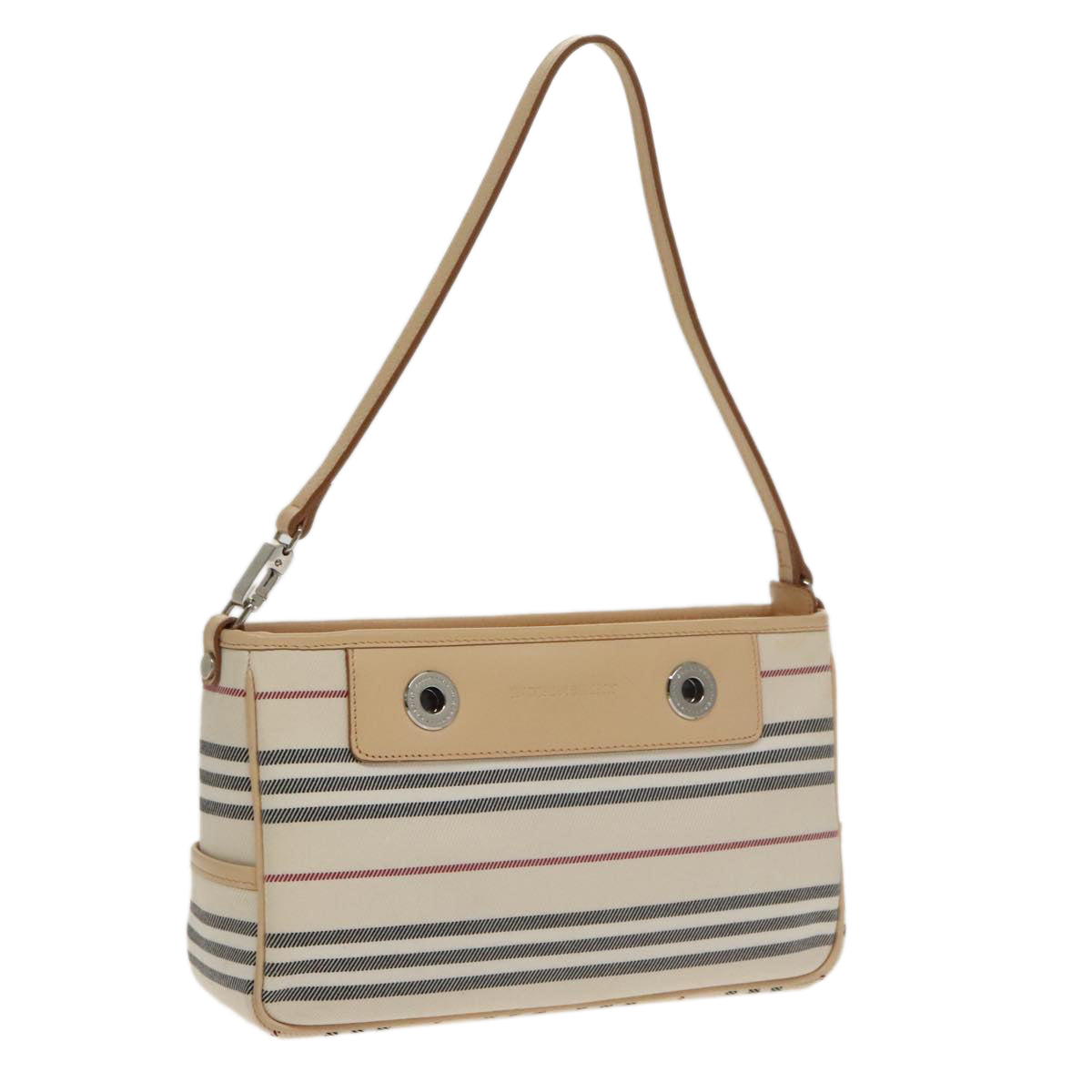 Burberry Nova Check Beige Canvas Shoulder Bag (Pre-Owned)