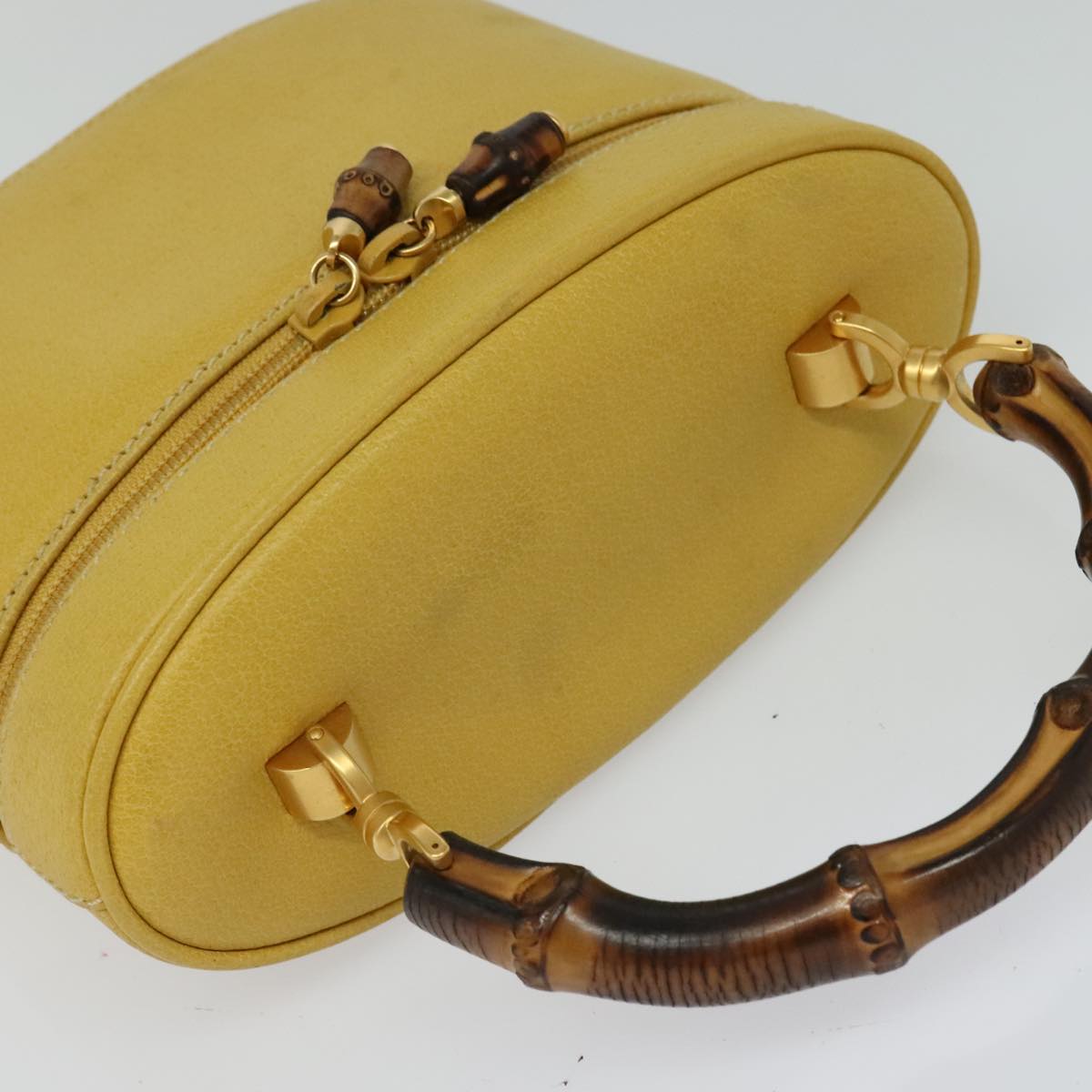 Gucci Bamboo Yellow Leather Clutch Bag (Pre-Owned)