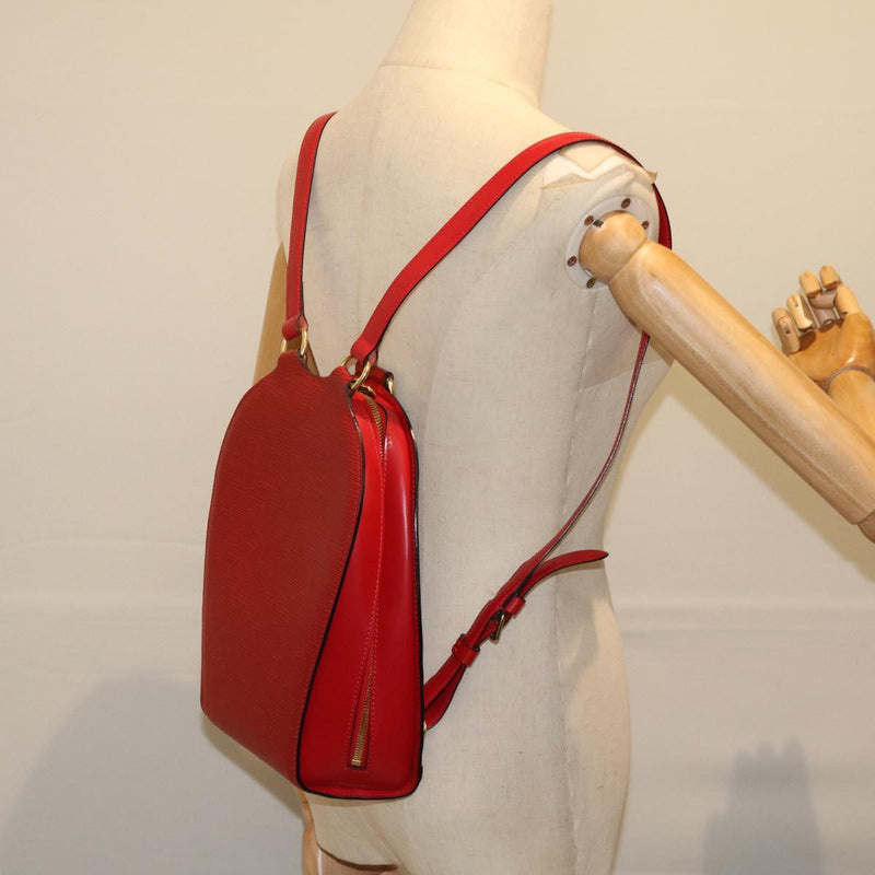 Louis Vuitton Mabillon Red Leather Backpack Bag (Pre-Owned)