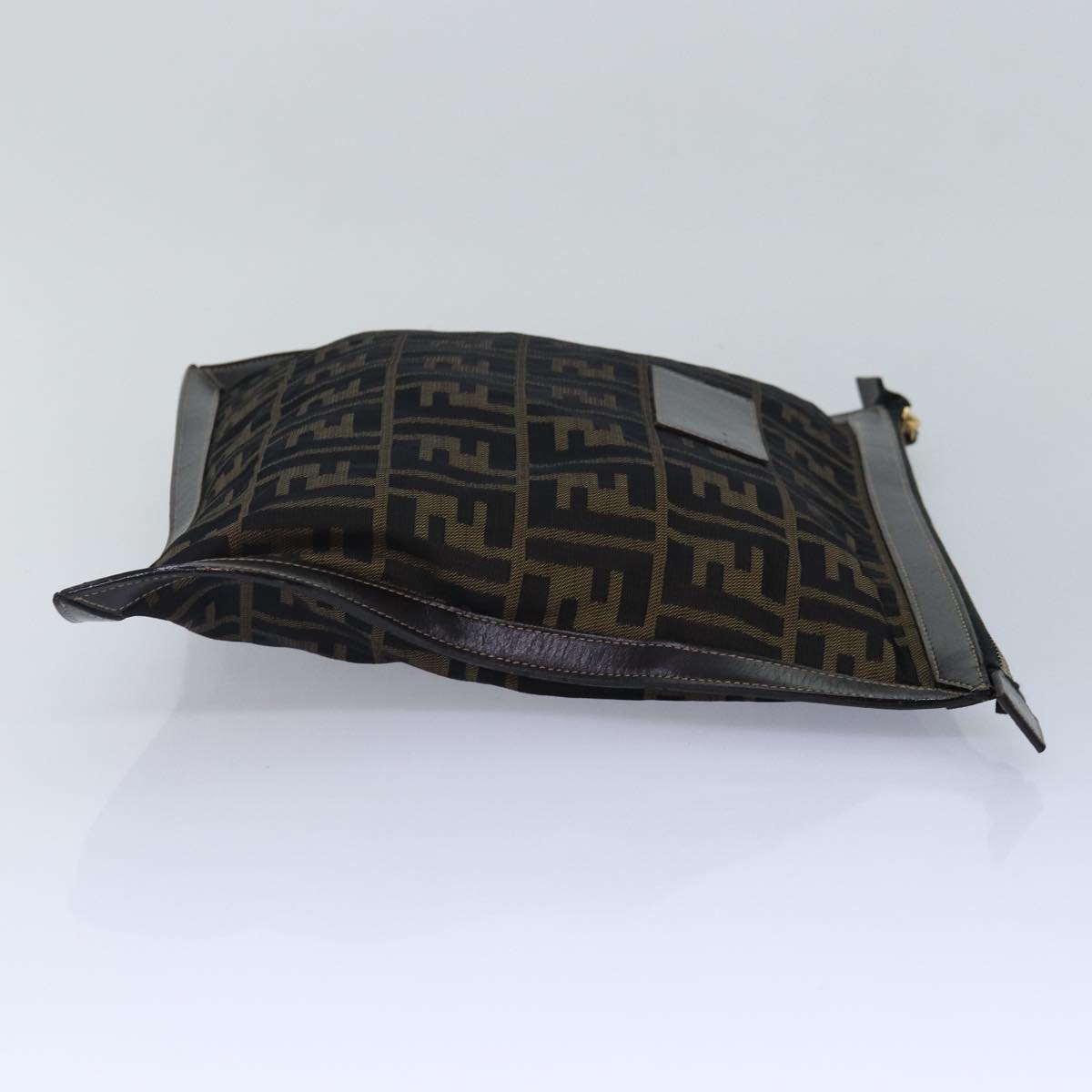 Fendi Zucca Brown Canvas Clutch Bag (Pre-Owned)